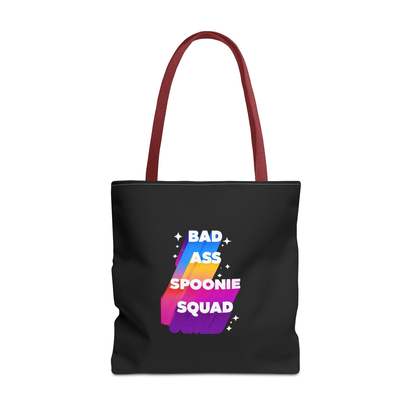 Autoimmune Disease Awareness Tote Bag - "Bad Ass Spoonie Squad" (Black)