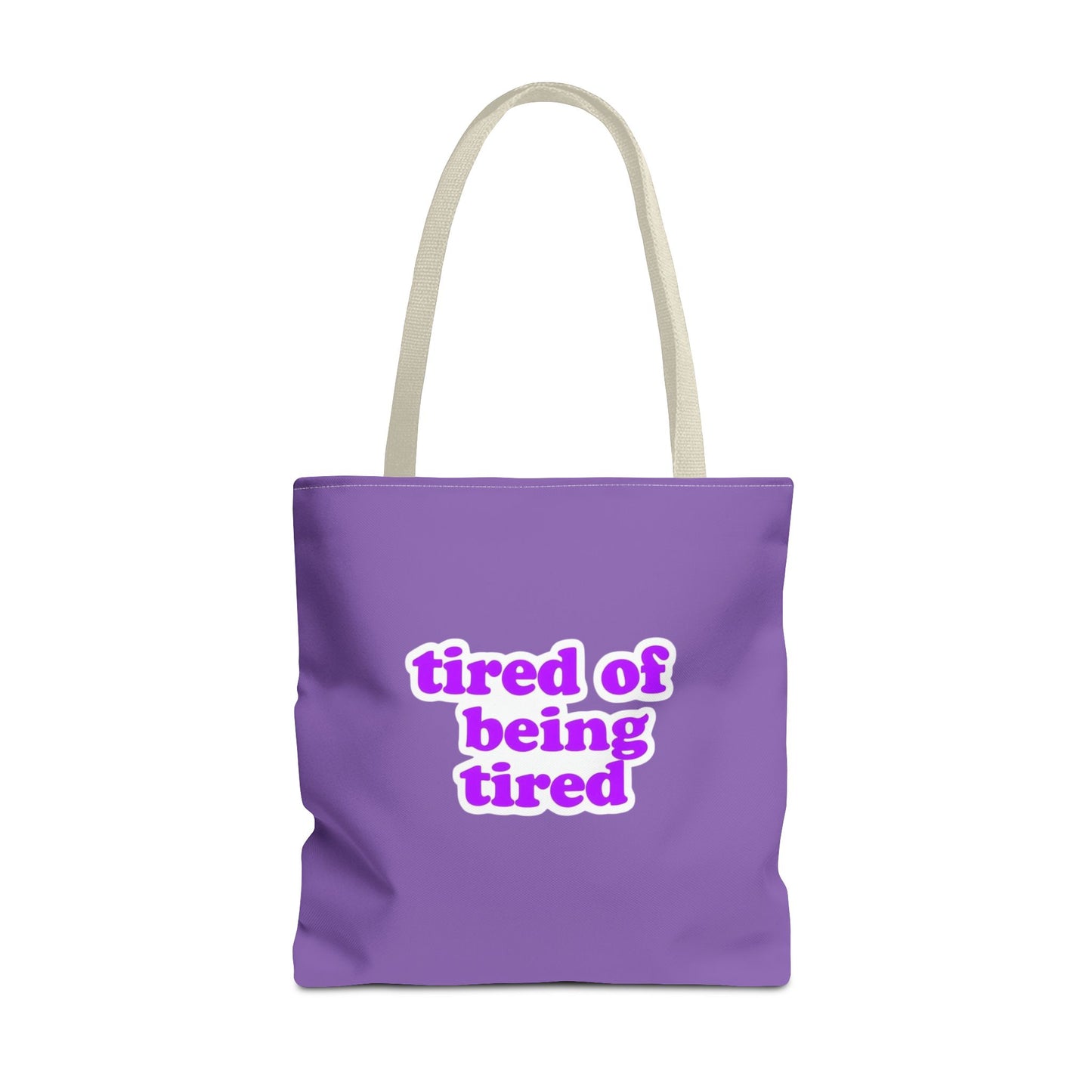 Autoimmune Disease Awareness Tote Bag - "tired of being tired" (Purple)
