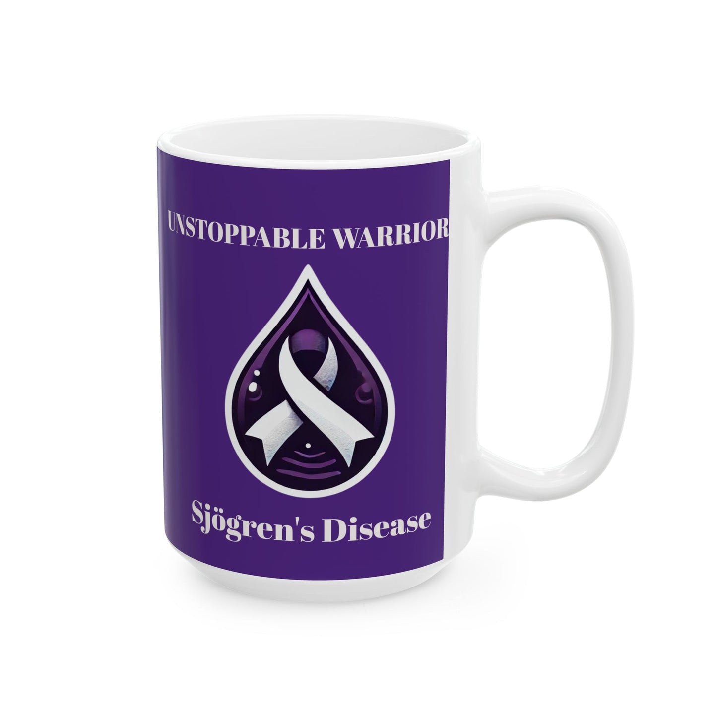 Inspirational Ceramic Mug - Unstoppable Warrior Design (11oz & 15oz) (Dark Purple)