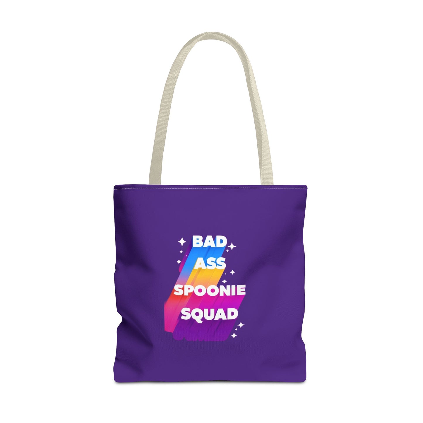 Autoimmune Disease Awareness Tote Bag - "Bad Ass Spoonie Squad" (Purple)