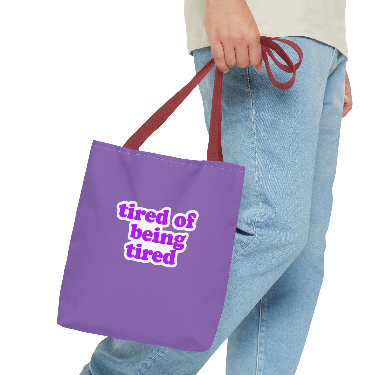Autoimmune Disease Awareness Tote Bag - "tired of being tired" (Purple)