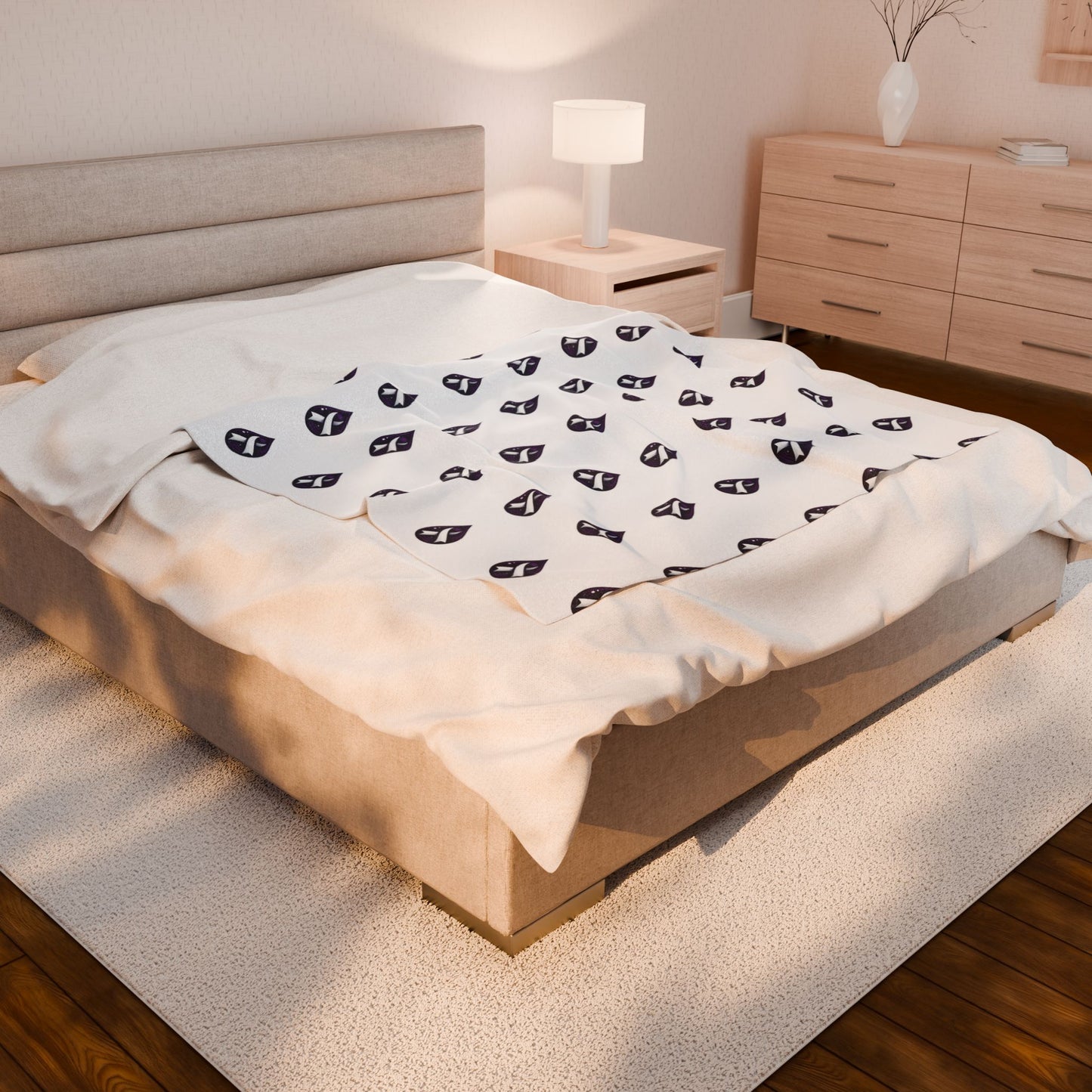 Sjögren's Disease Cozy Velveteen Plush Blanket - Soft Layer for Comfort & Warmth (White)