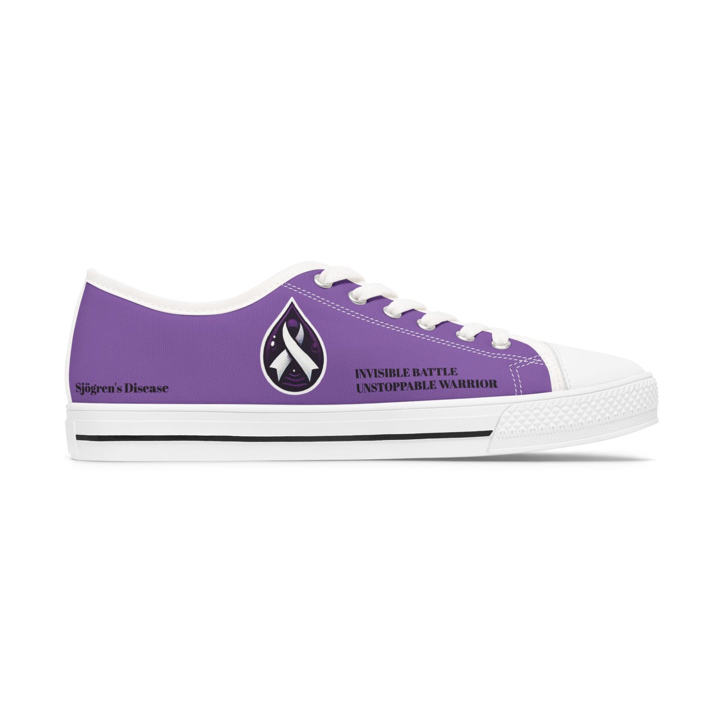 Inspirational Women's Low Top Sneakers - Unstoppable Warrior Design (Purple)