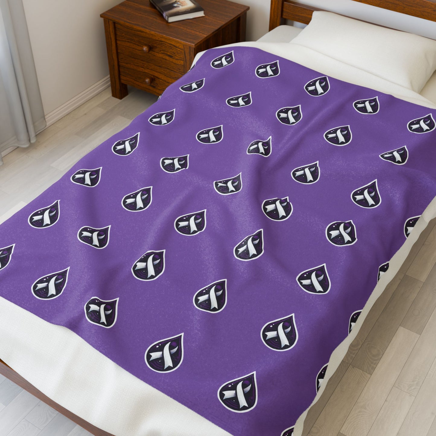 Sjögren's Disease Cozy Velveteen Plush Blanket - Soft Layer for Comfort & Warmth (Purple)