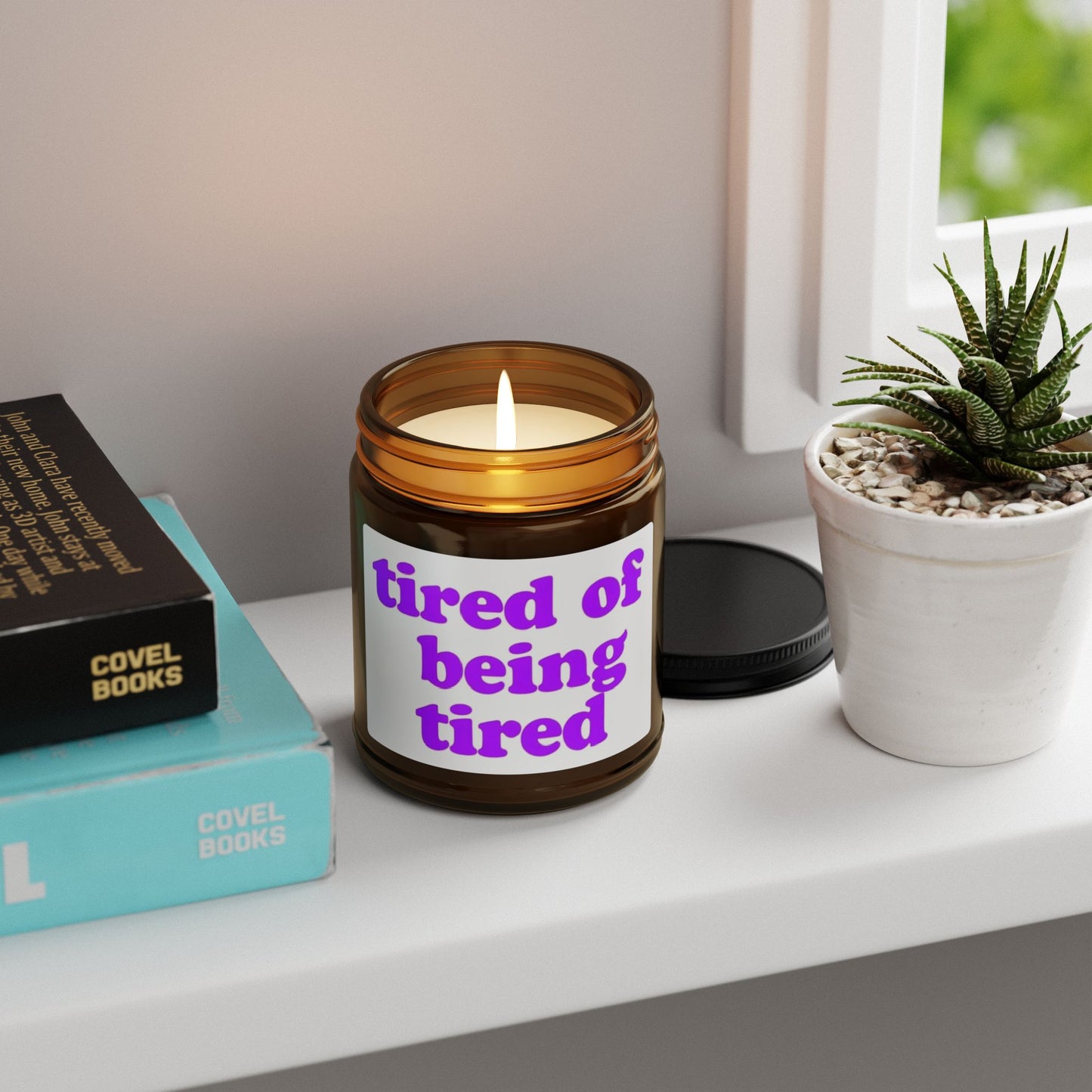Autoimmune Disease "Tired of Being Tired" |Scented Soy Candle -  Amber Jar | Relaxing Aromatherapy