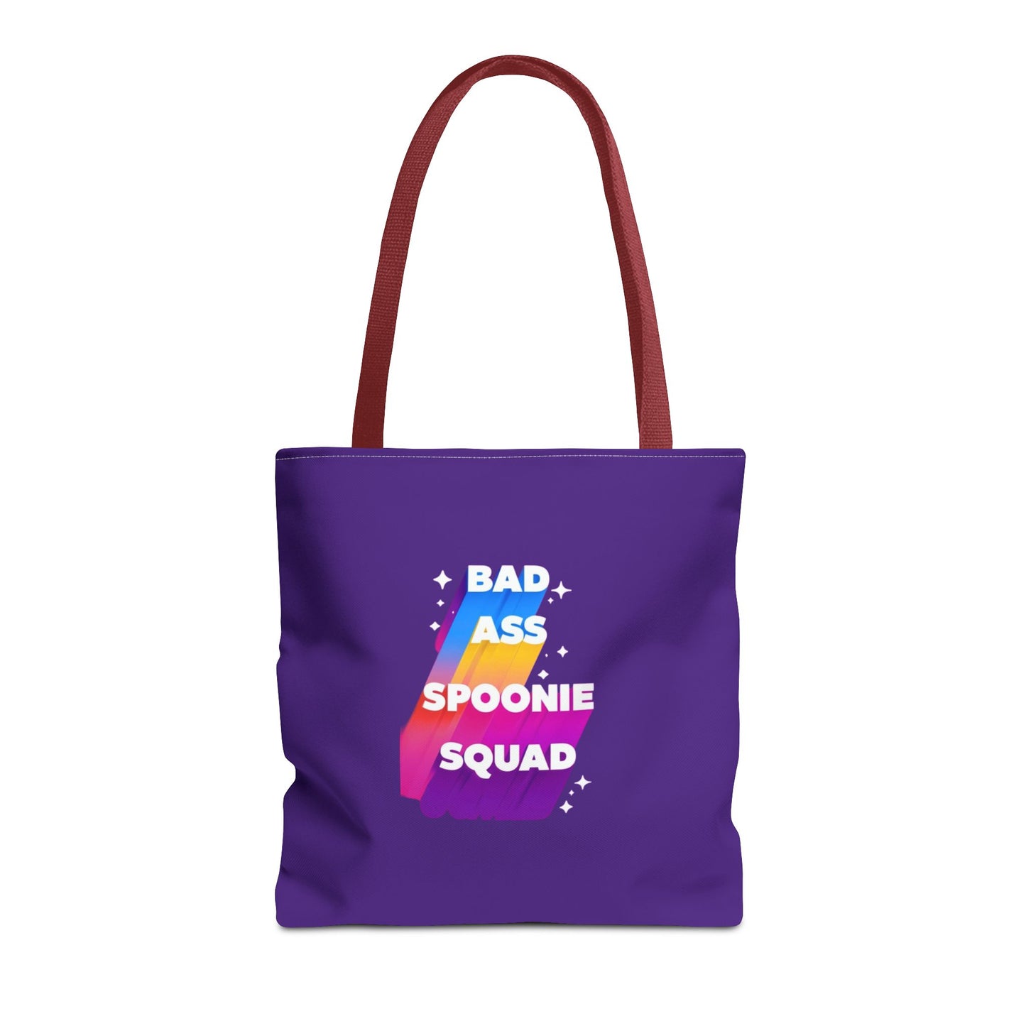 Autoimmune Disease Awareness Tote Bag - "Bad Ass Spoonie Squad" (Purple)