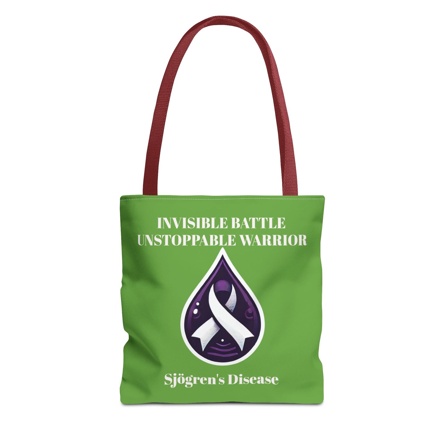 Invisible Battle Unstoppable Warrior Tote Bag - Sjögren's Disease Awareness (Green)