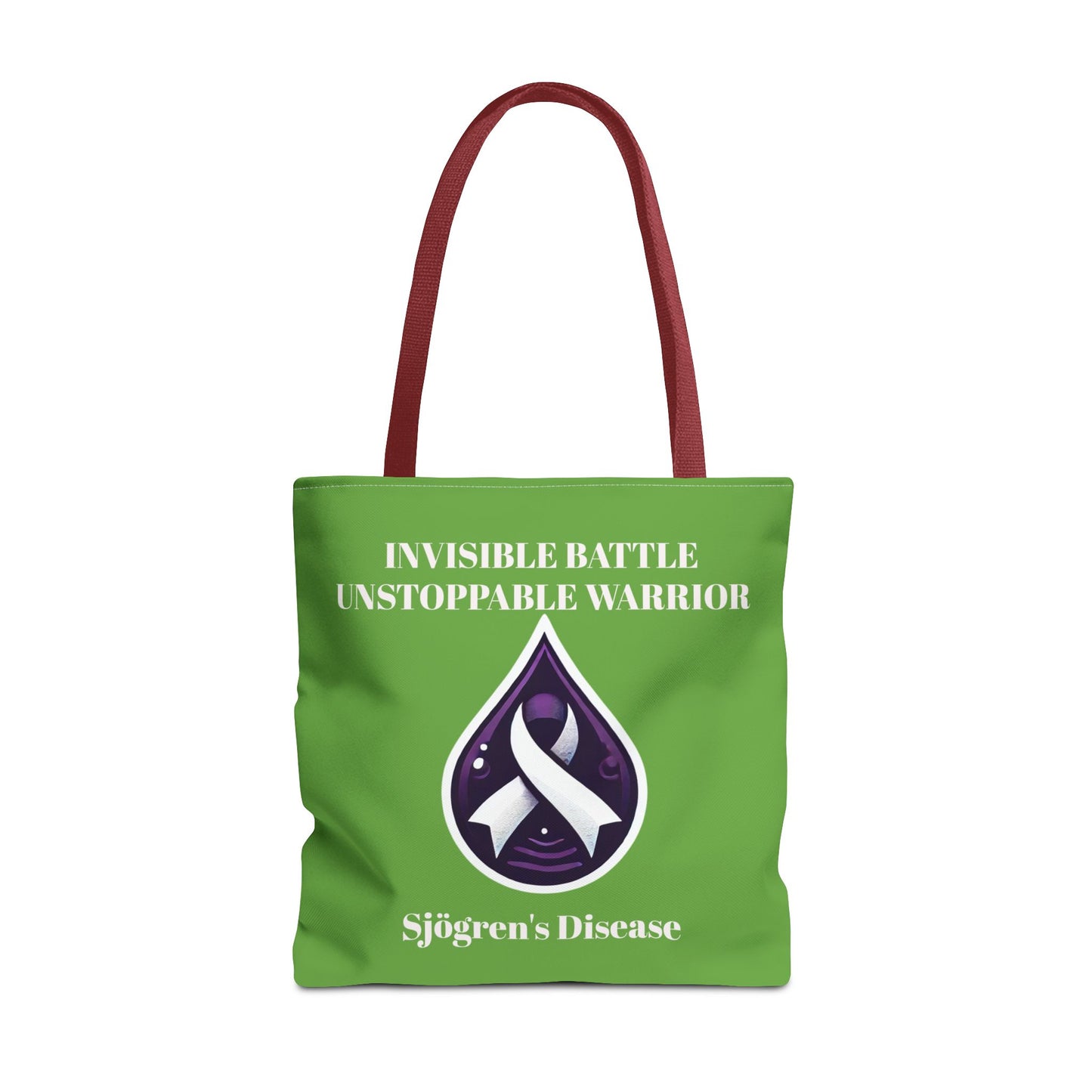 Invisible Battle Unstoppable Warrior Tote Bag - Sjögren's Disease Awareness (Green)