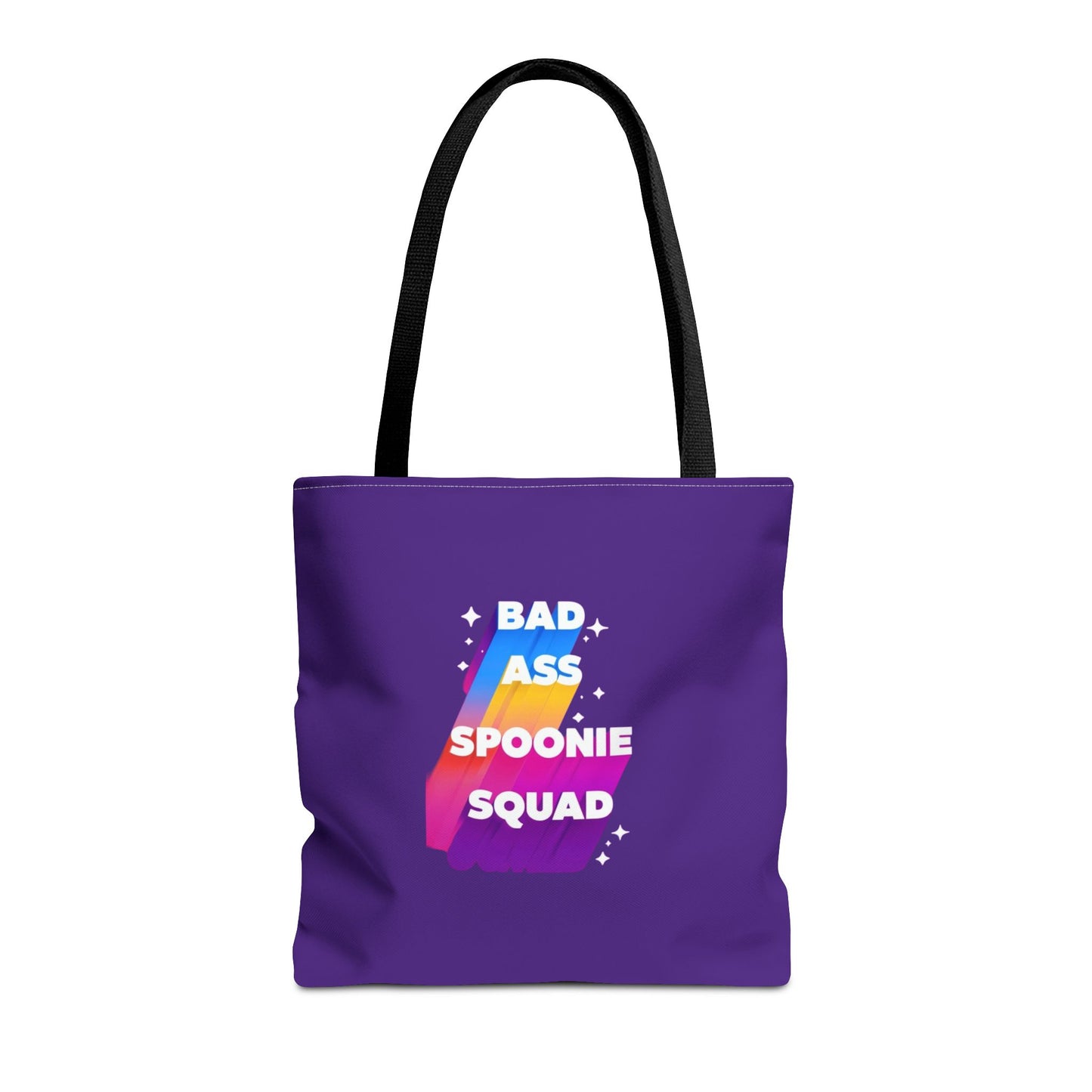 Autoimmune Disease Awareness Tote Bag - "Bad Ass Spoonie Squad" (Purple)