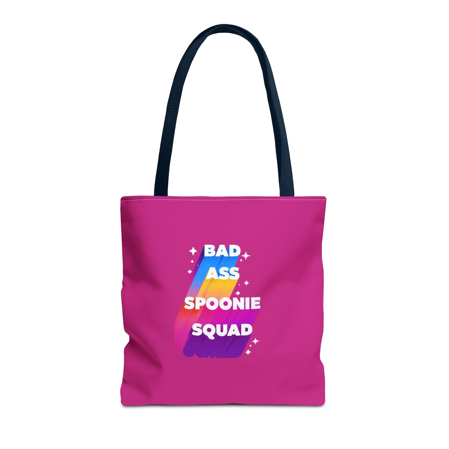 Autoimmune Disease Awareness Tote Bag - "Big Ass Spoonie Squad" (Pink)