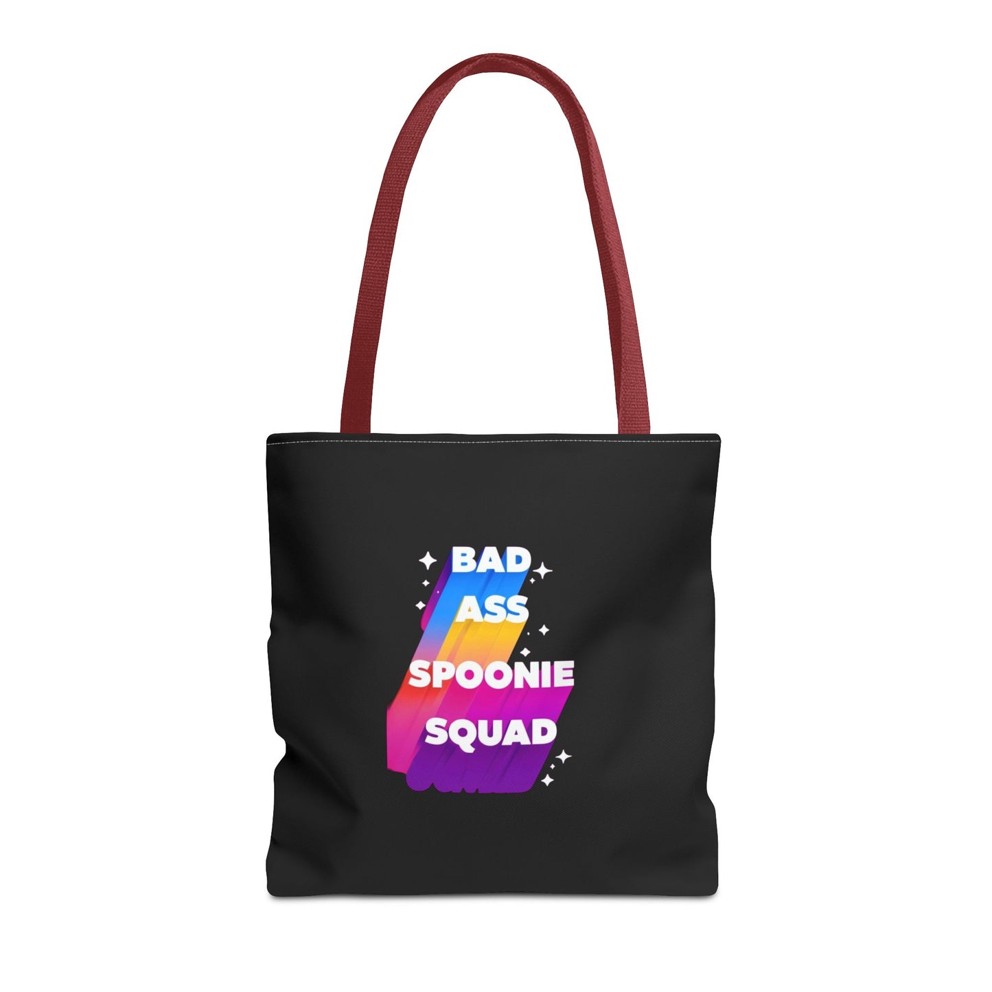 Autoimmune Disease Awareness Tote Bag - "Bad Ass Spoonie Squad" (Black)