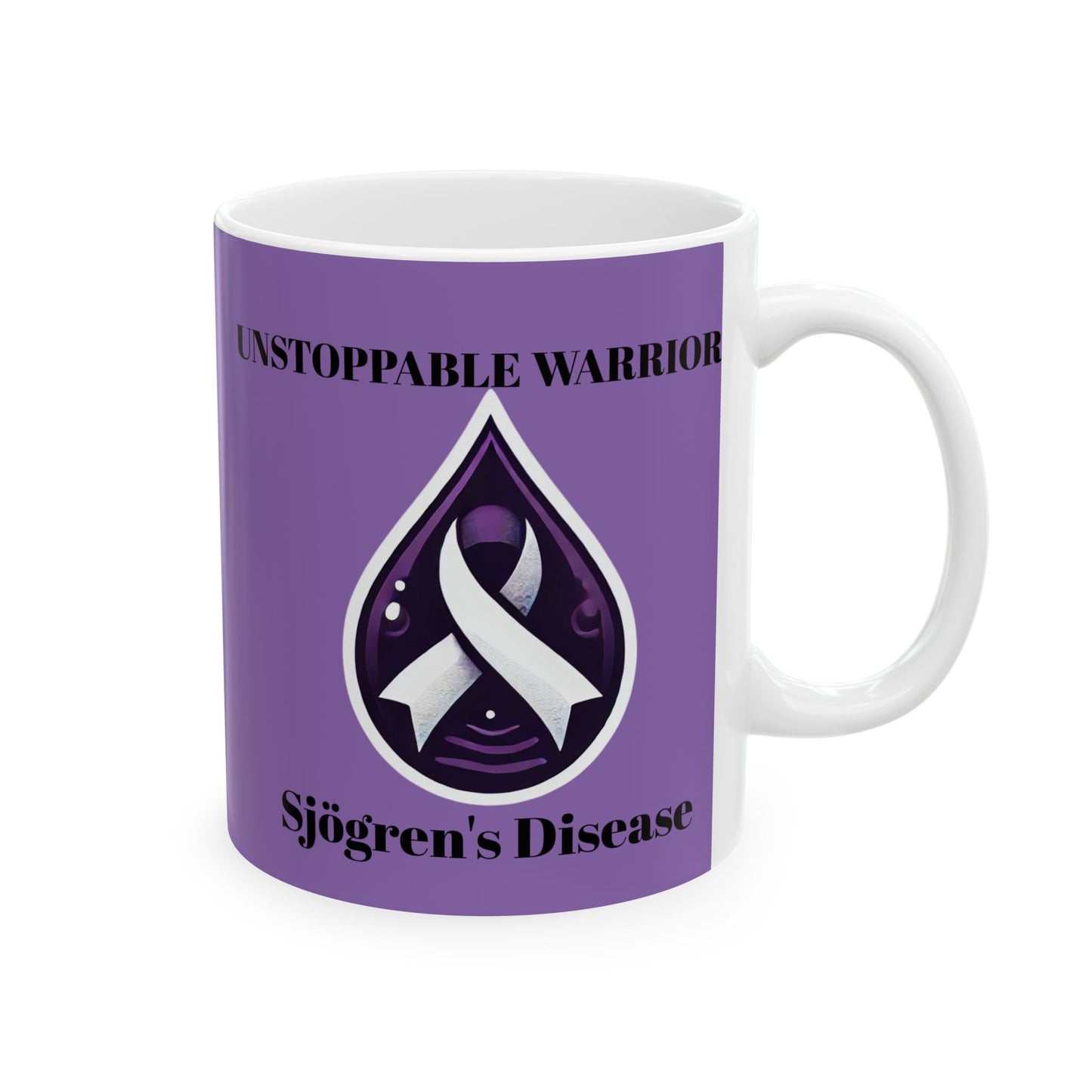 Inspirational Ceramic Mug - Unstoppable Warrior Design (11oz & 15oz) (Purple)