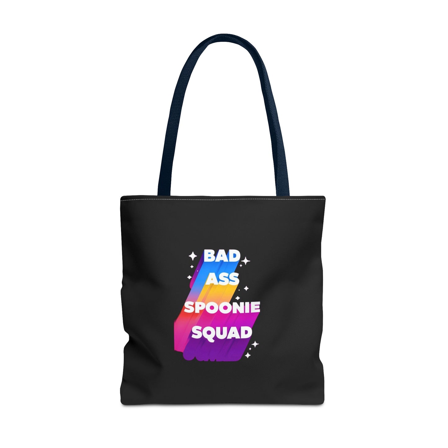 Autoimmune Disease Awareness Tote Bag - "Bad Ass Spoonie Squad" (Black)