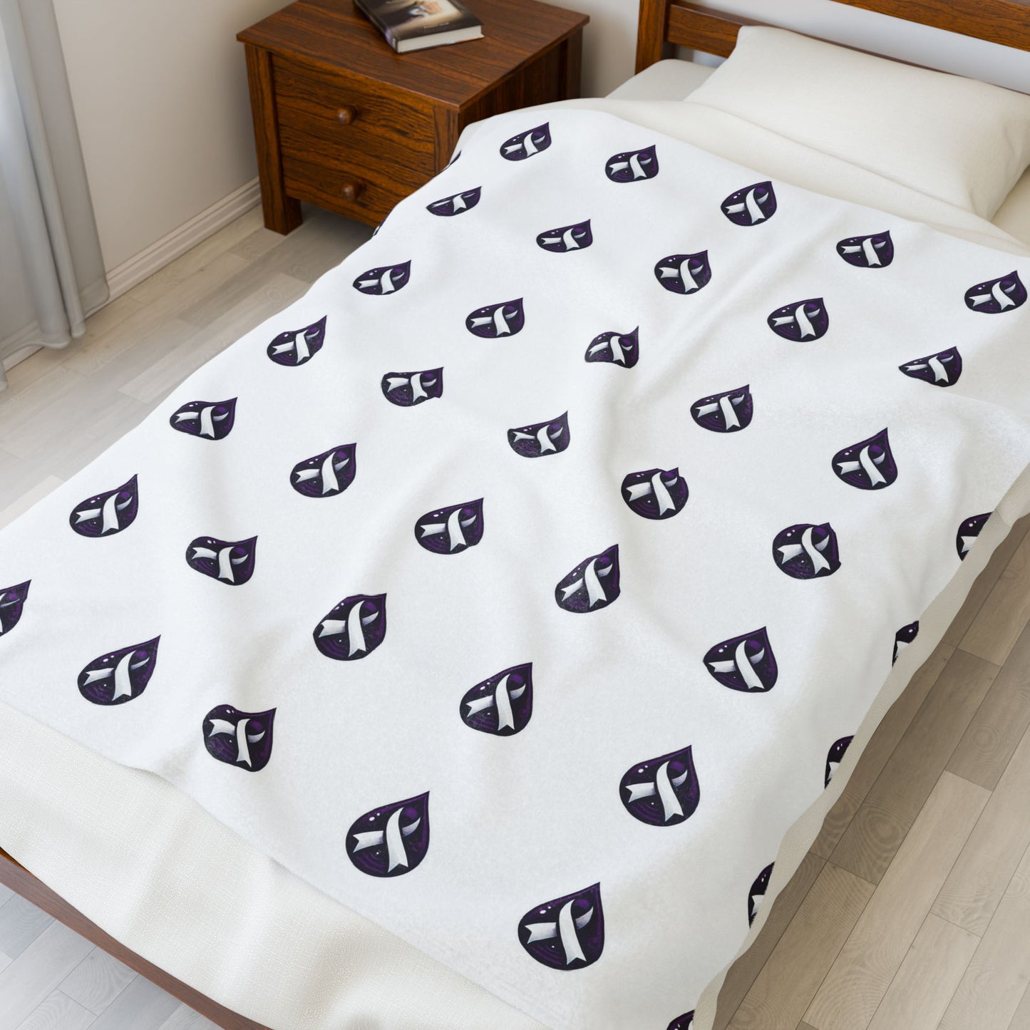 Sjögren's Disease Cozy Velveteen Plush Blanket - Soft Layer for Comfort & Warmth (White)