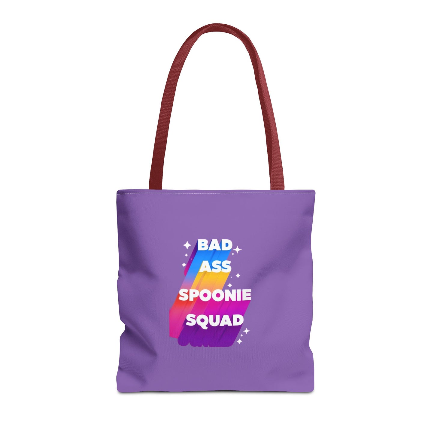Autoimmune Disease Awareness Tote Bag - "Bad Ass Spoonie Squad" (Light Purple)