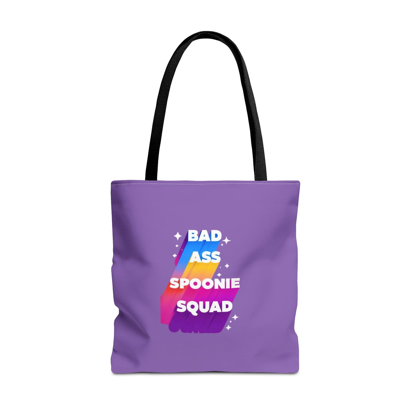 Autoimmune Disease Awareness Tote Bag - "Bad Ass Spoonie Squad" (Light Purple)