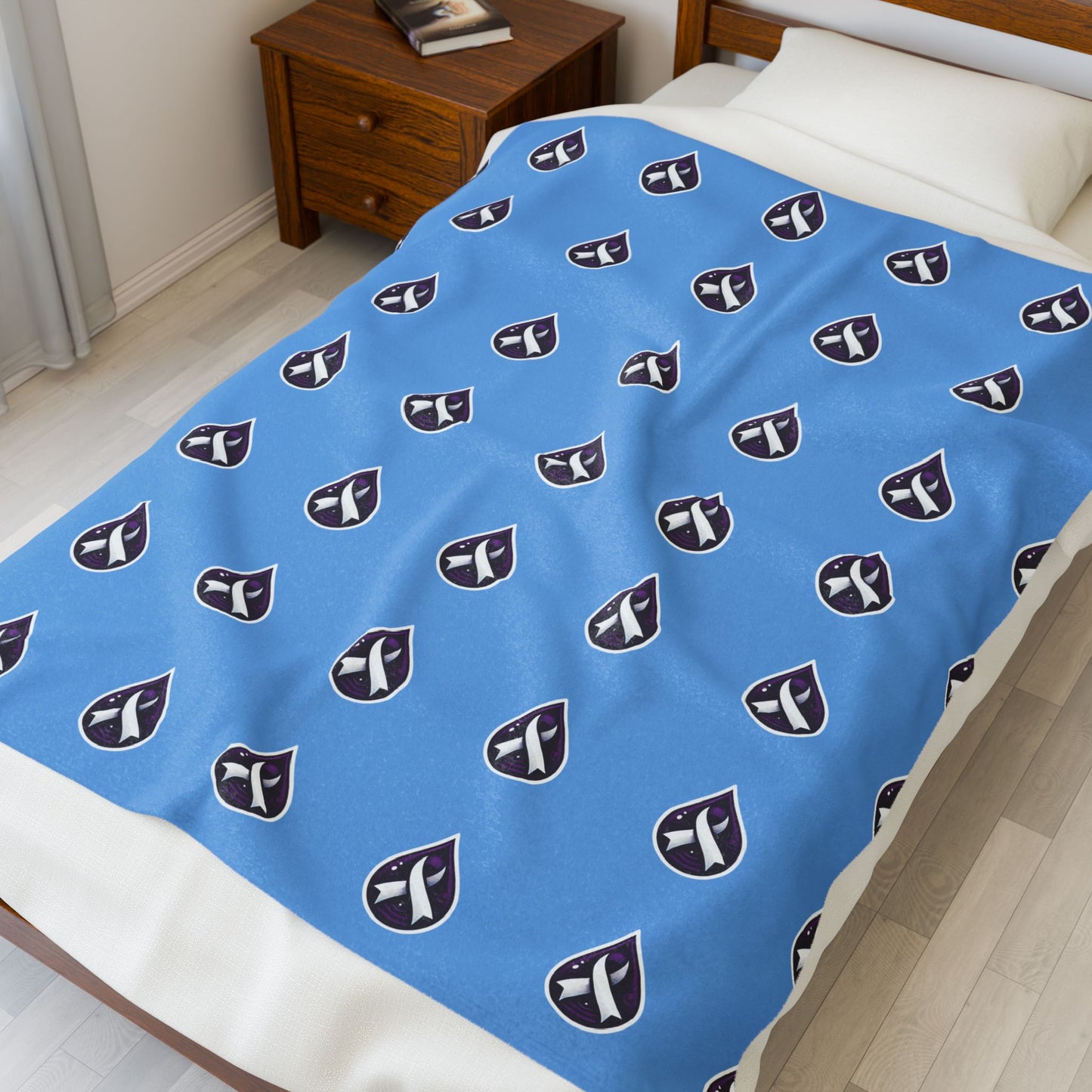 Sjögren's Disease Cozy Velveteen Plush Blanket - Soft Layer for Comfort & Warmth (Light Blue)