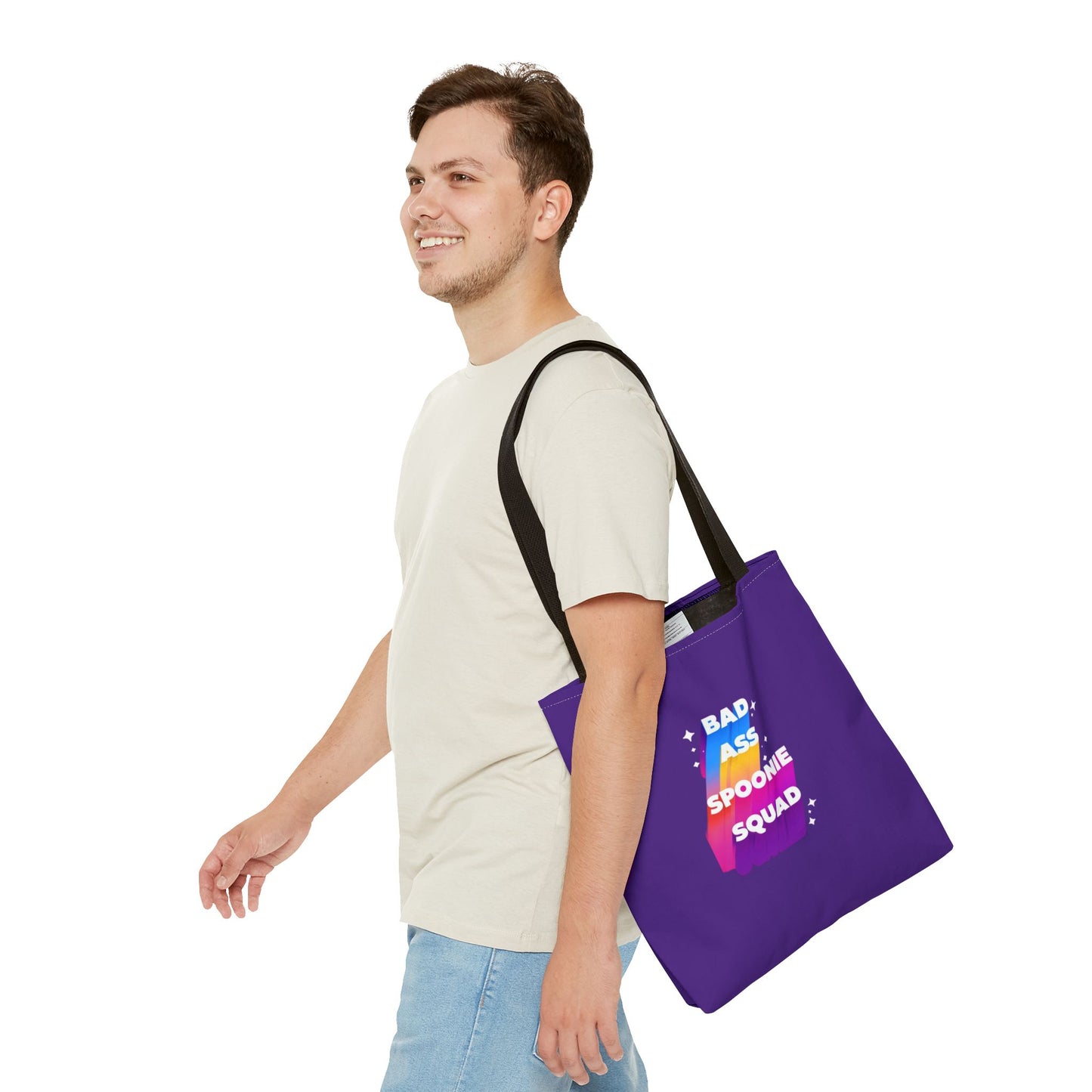 Autoimmune Disease Awareness Tote Bag - "Bad Ass Spoonie Squad" (Purple)