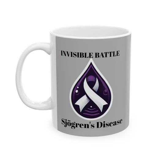 Inspirational Ceramic Mug - Unstoppable Warrior Design (11oz & 15oz) (Light Gray)