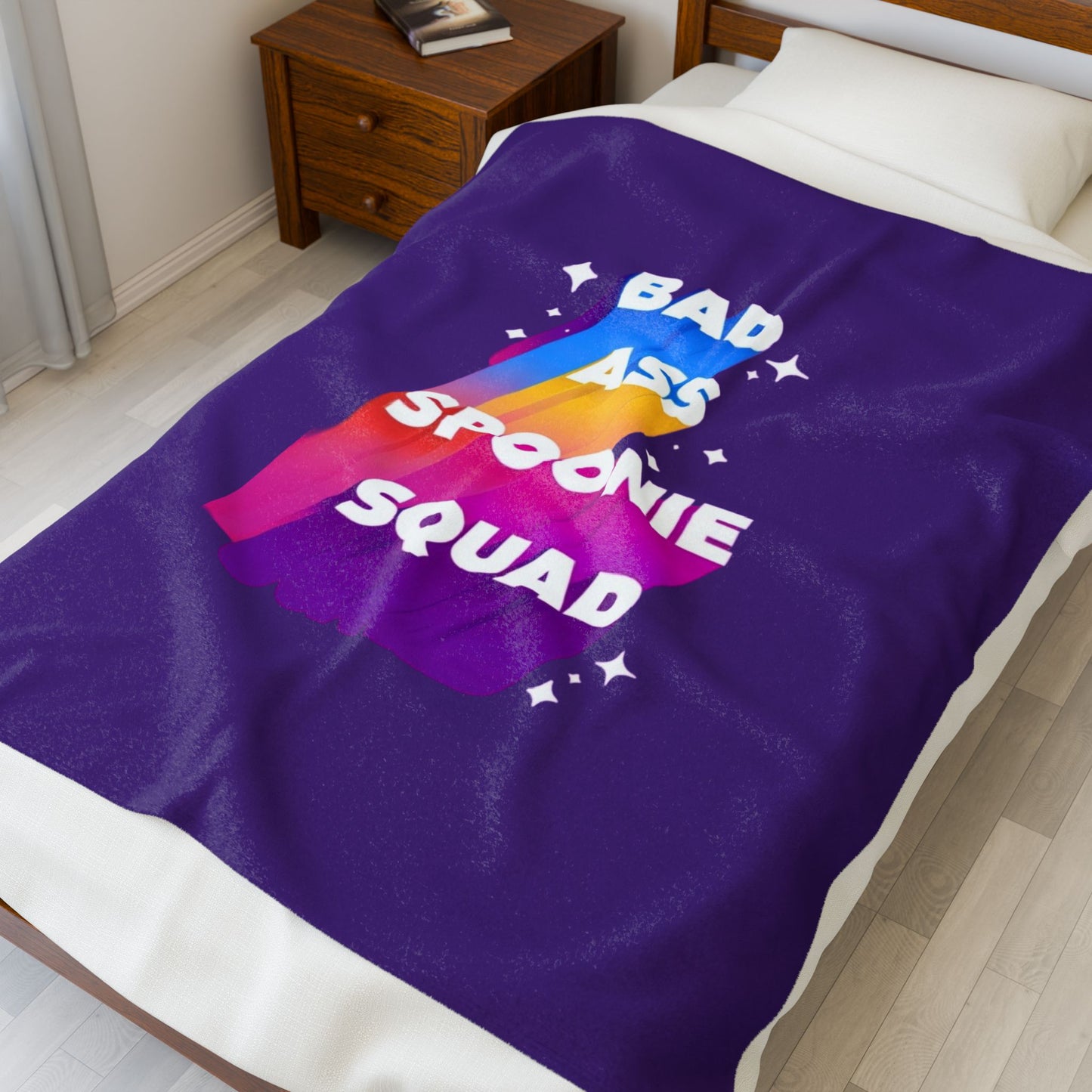 "Bad Ass Spoonie Squad" Plush Blanket - (Purple)