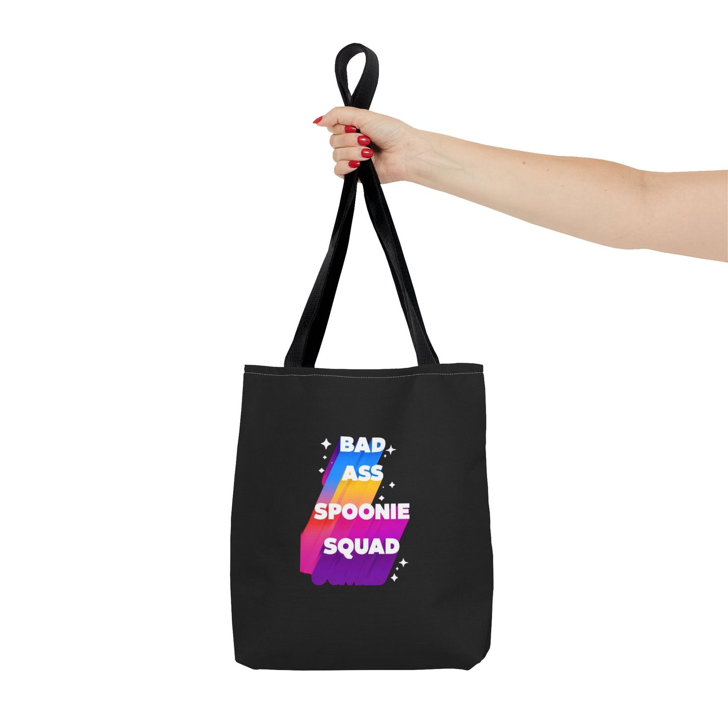 Autoimmune Disease Awareness Tote Bag - "Bad Ass Spoonie Squad" (Black)