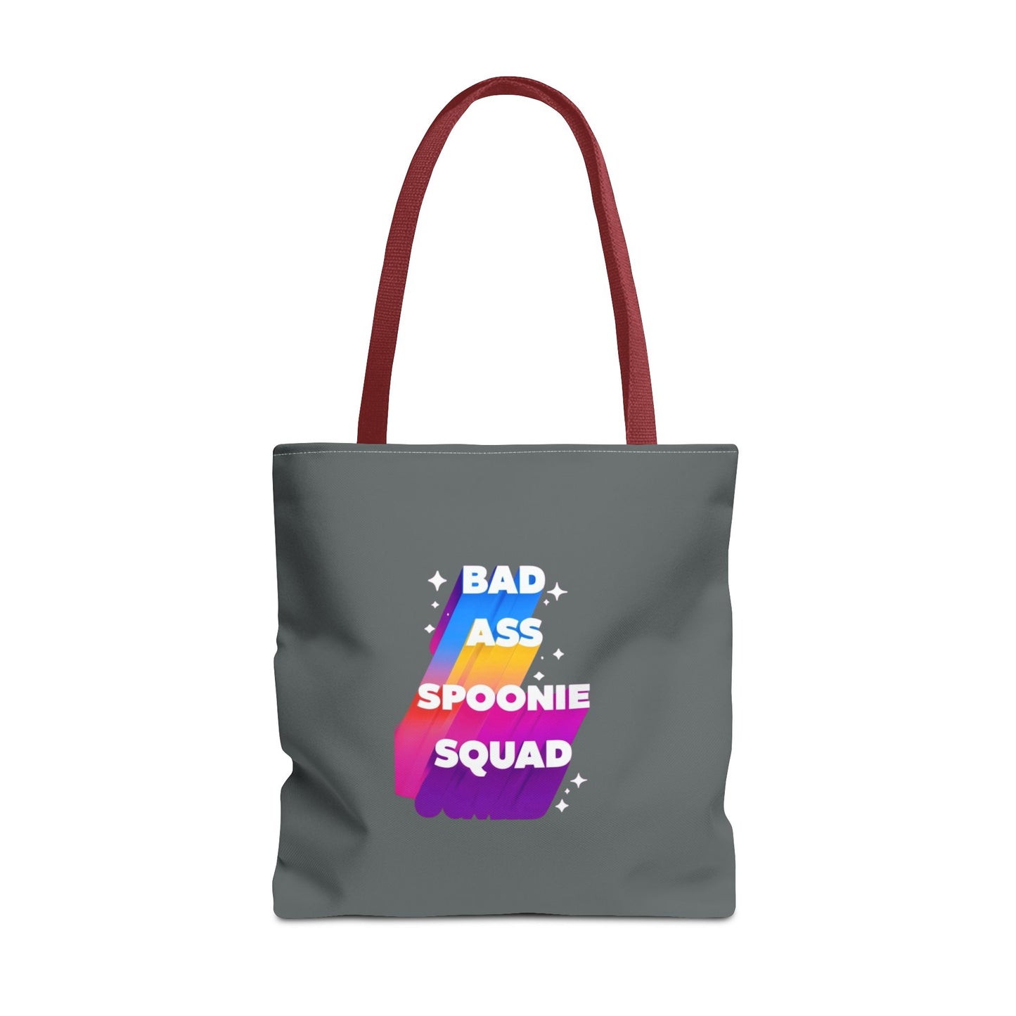 Autoimmune Disease Awareness Tote Bag - "Bad Ass Spoonie Squad" (Dark Grey)