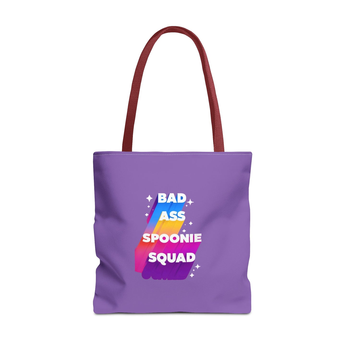 Autoimmune Disease Awareness Tote Bag - "Bad Ass Spoonie Squad" (Light Purple)