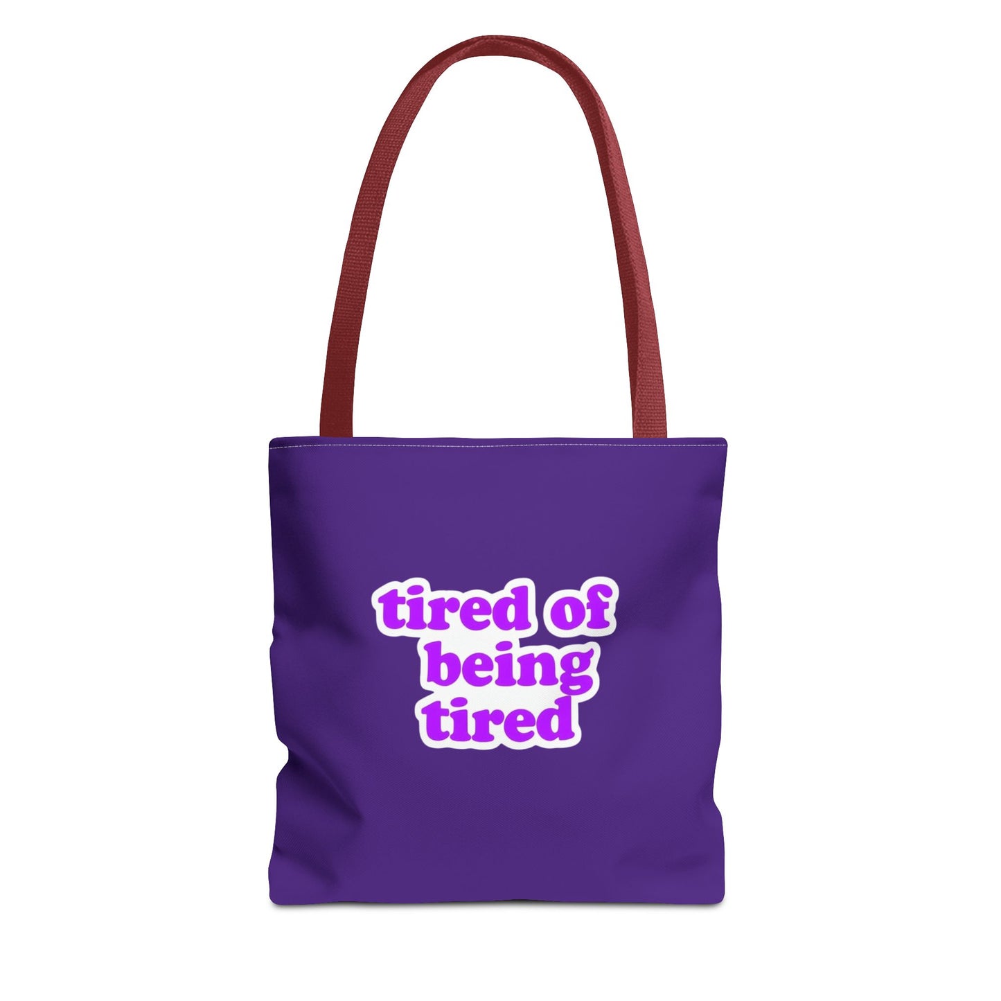 Autoimmune Disease Awareness Tote Bag - "tired of being tired" (Purple)