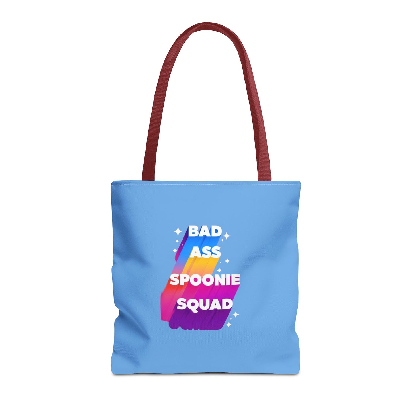 Autoimmune Disease Awareness Tote Bag - "Big Ass Spoonie Squad" (Light Blue)