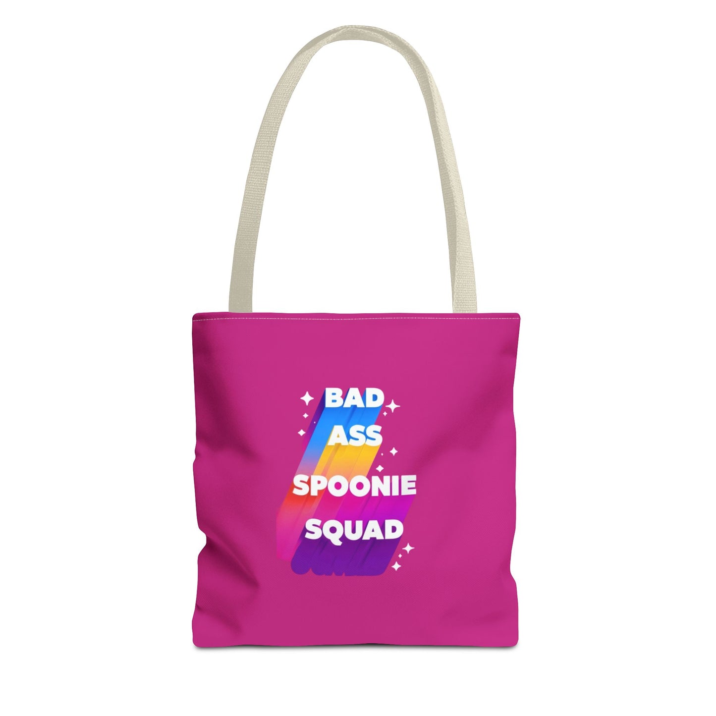 Autoimmune Disease Awareness Tote Bag - "Big Ass Spoonie Squad" (Pink)
