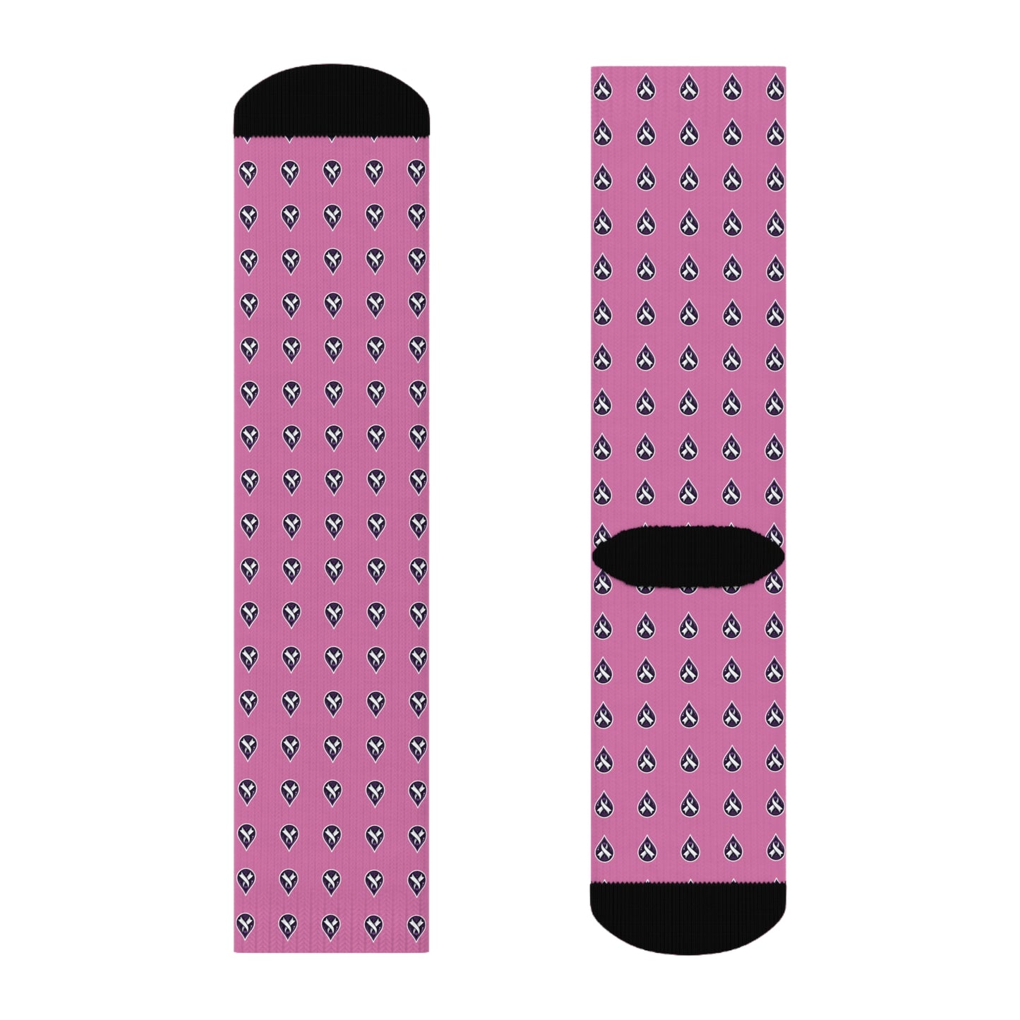 Sjögren's Disease Teardrop Pattern Crew Socks (Pink)
