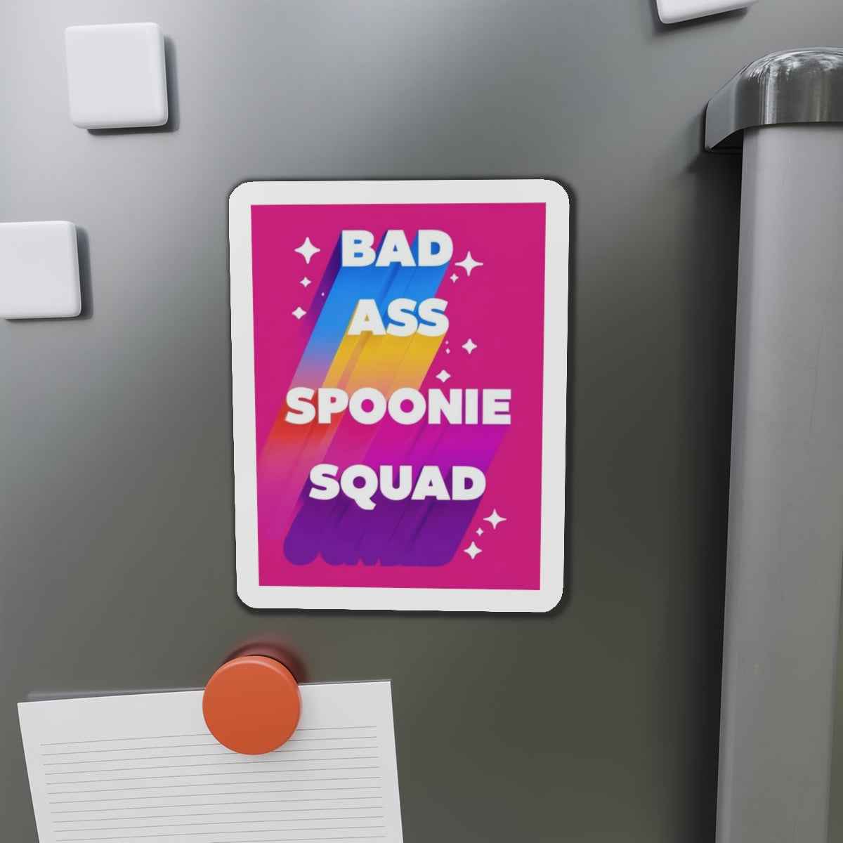 Autoimmune Disease: "Bad Ass Spoonie Squad" Die-Cut Magnet