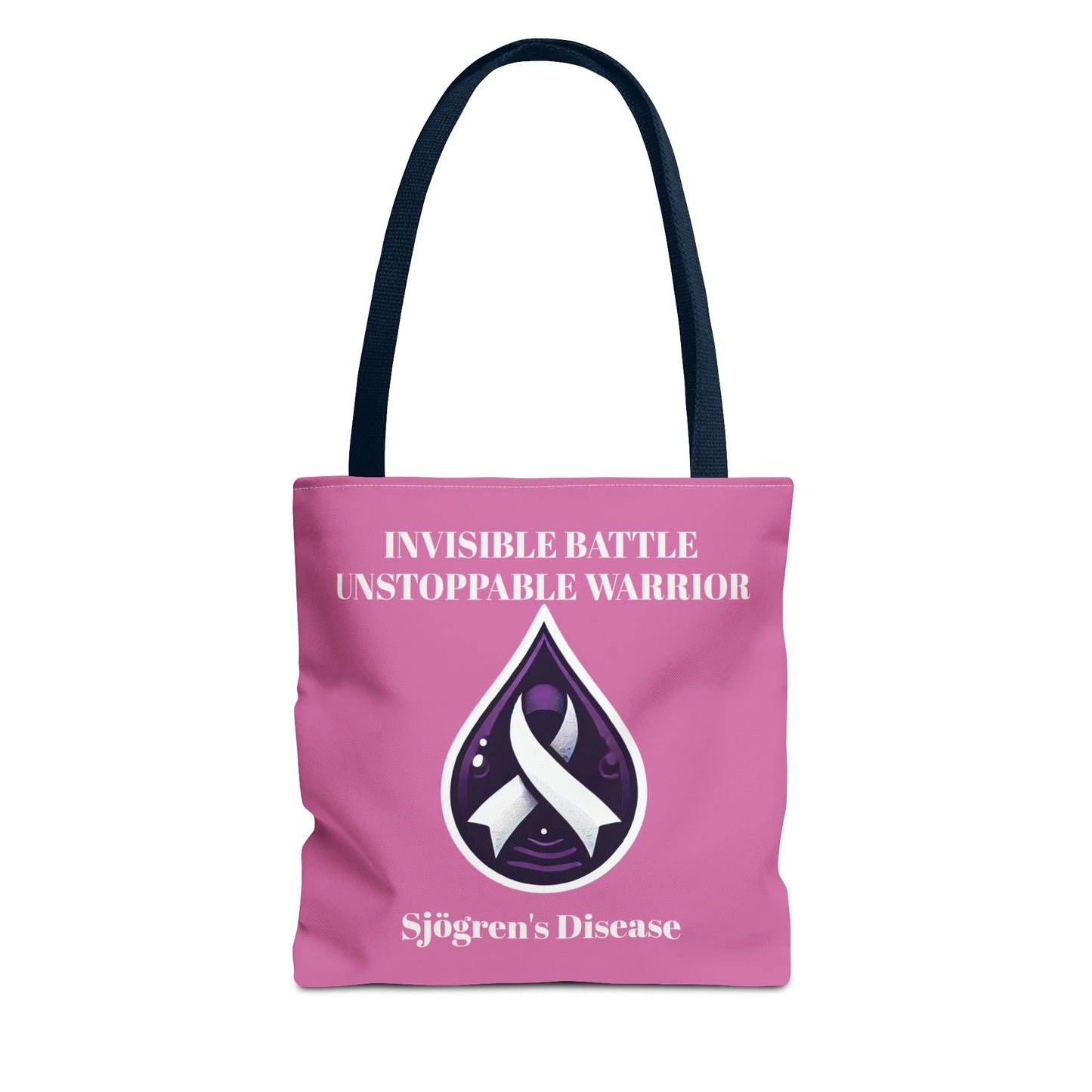 Invisible Battle Unstoppable Warrior Tote Bag - Sjögren's Disease Awareness (Light Pink)