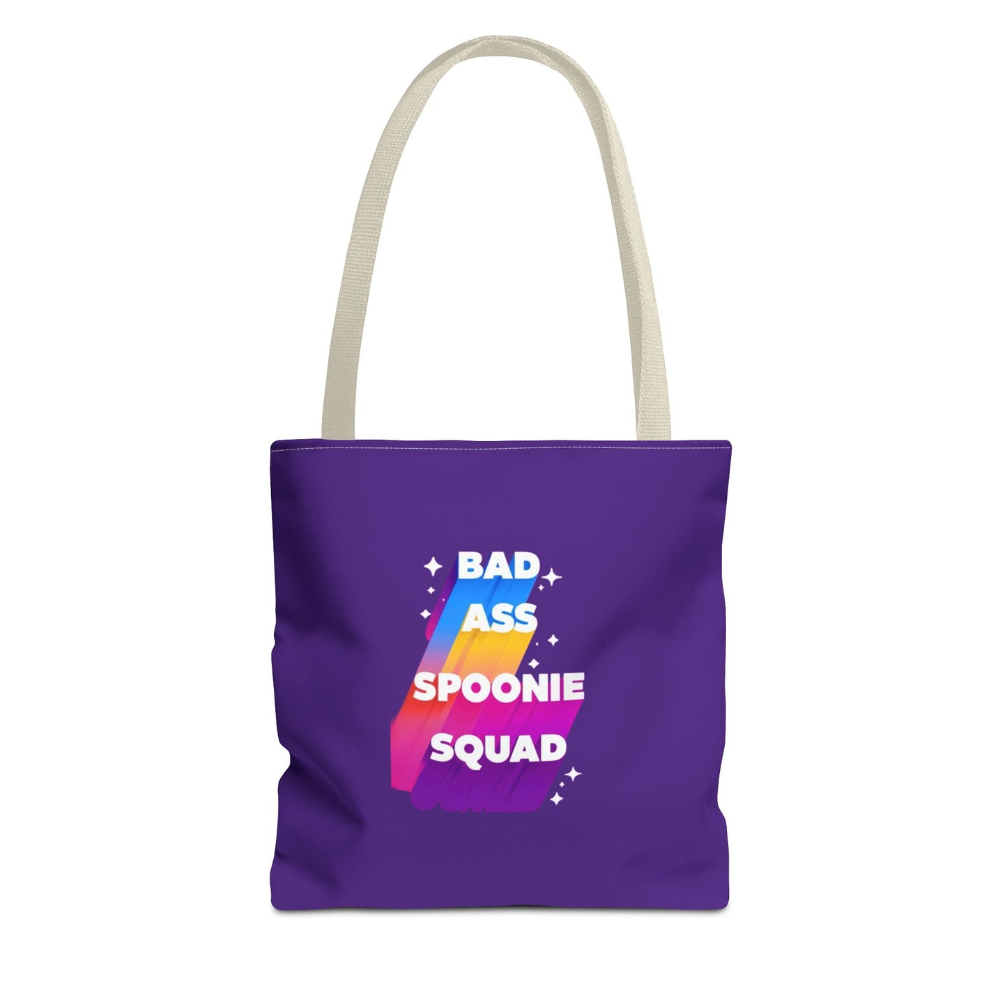 Autoimmune Disease Awareness Tote Bag - "Bad Ass Spoonie Squad" (Purple)