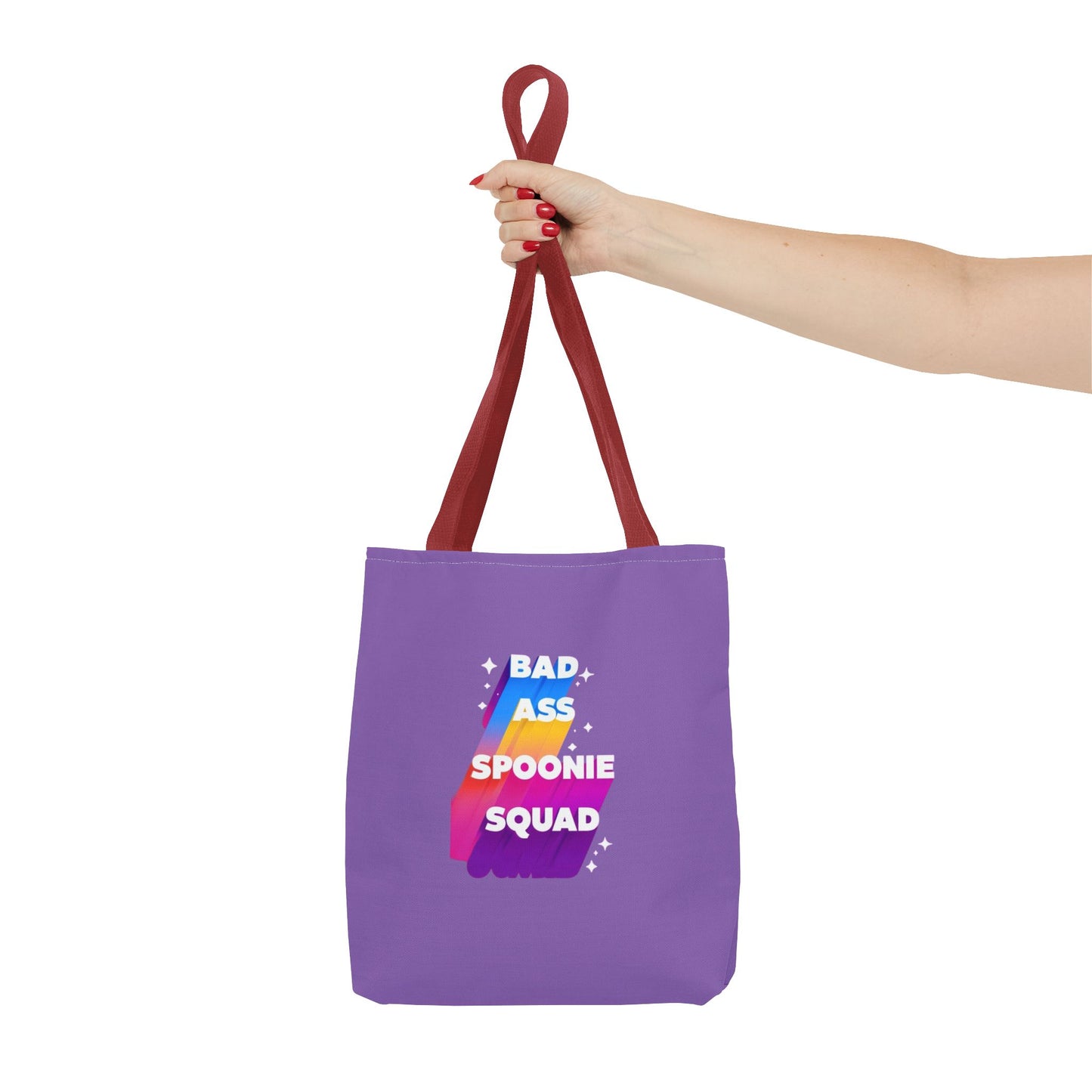Autoimmune Disease Awareness Tote Bag - "Bad Ass Spoonie Squad" (Light Purple)