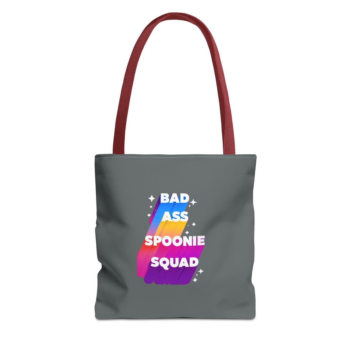 Autoimmune Disease Awareness Tote Bag - "Bad Ass Spoonie Squad" (Dark Grey)