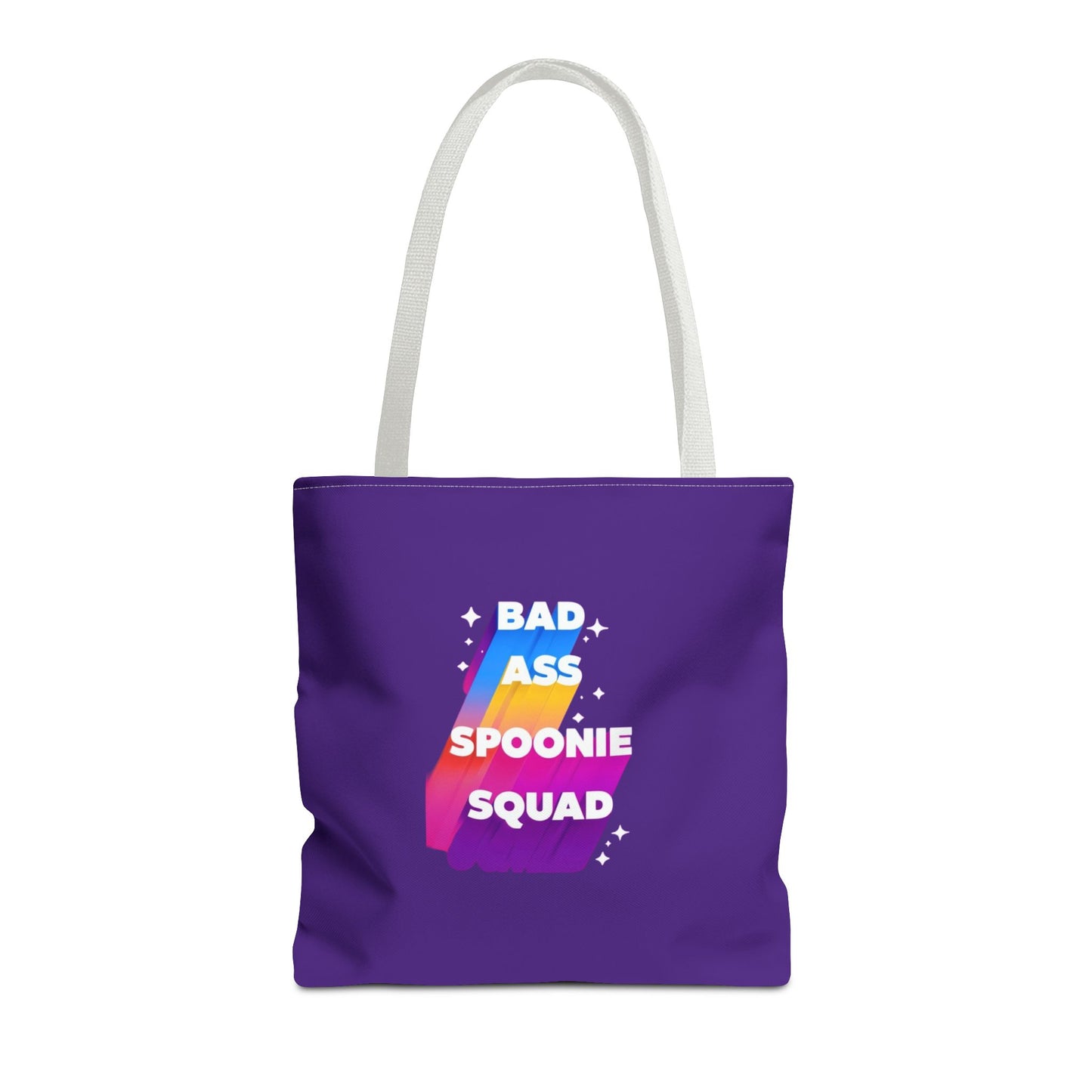 Autoimmune Disease Awareness Tote Bag - "Bad Ass Spoonie Squad" (Purple)