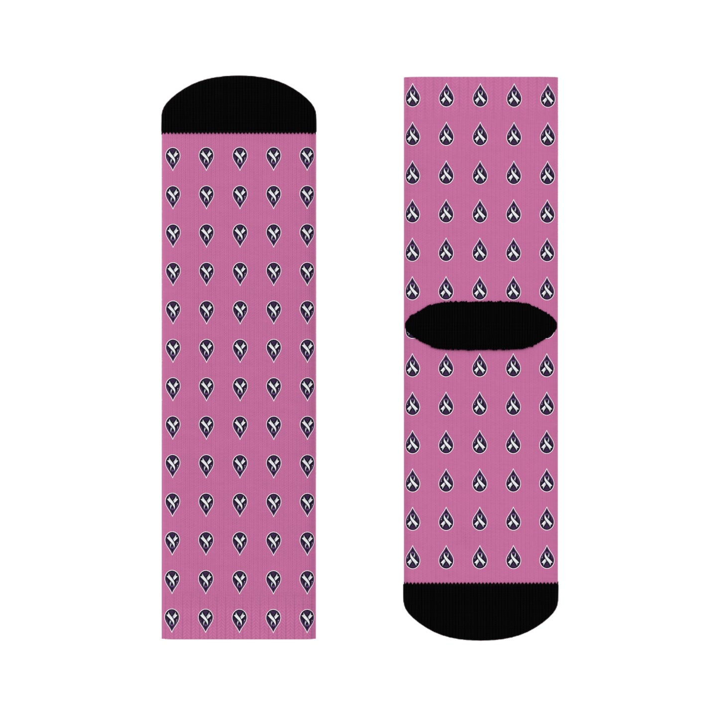 Sjögren's Disease Teardrop Pattern Crew Socks (Pink)