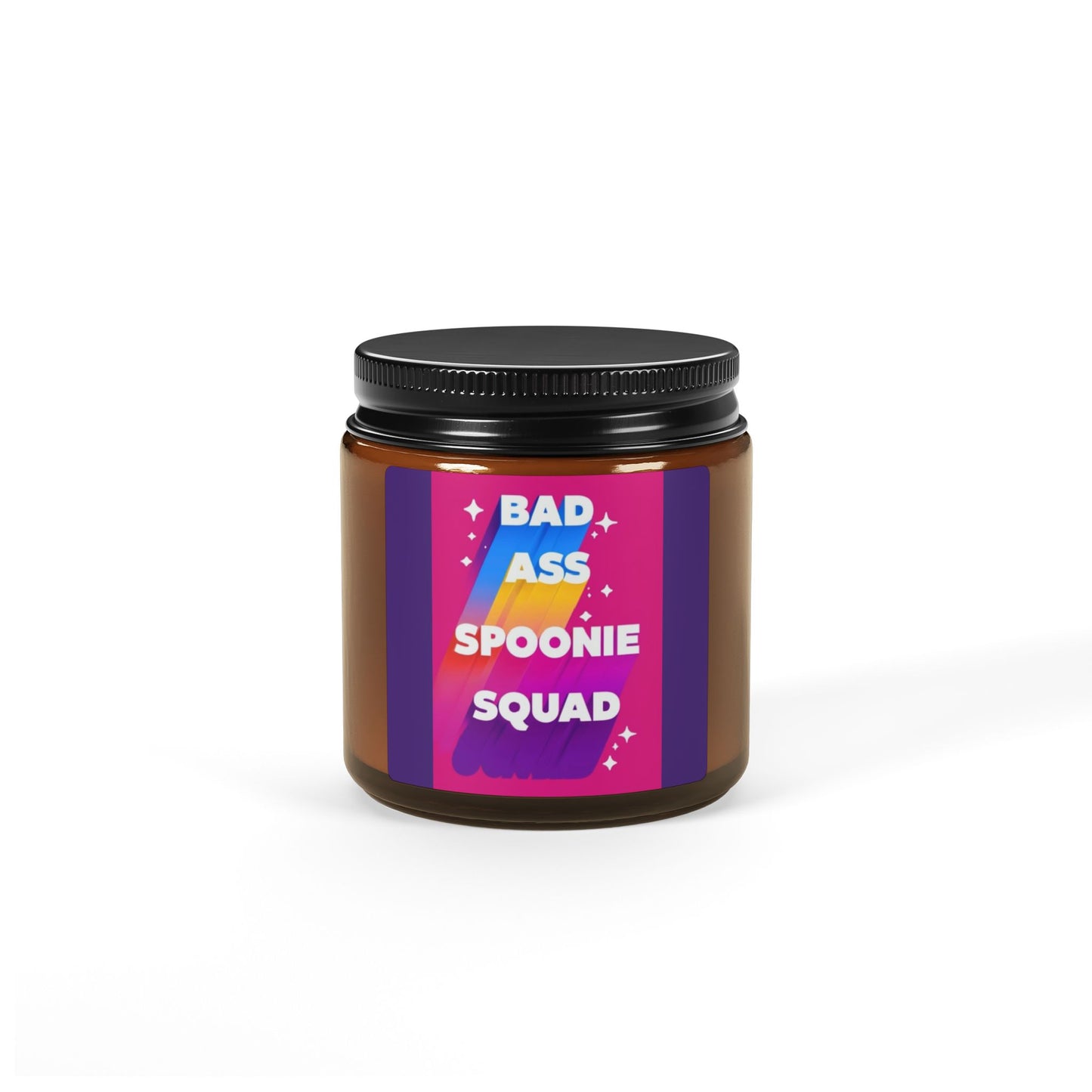 Sjögren's Disease ""Bad Ass Spoonie Squad"" |Scented Soy Candle -  Amber Jar | Relaxing Aromatherapy