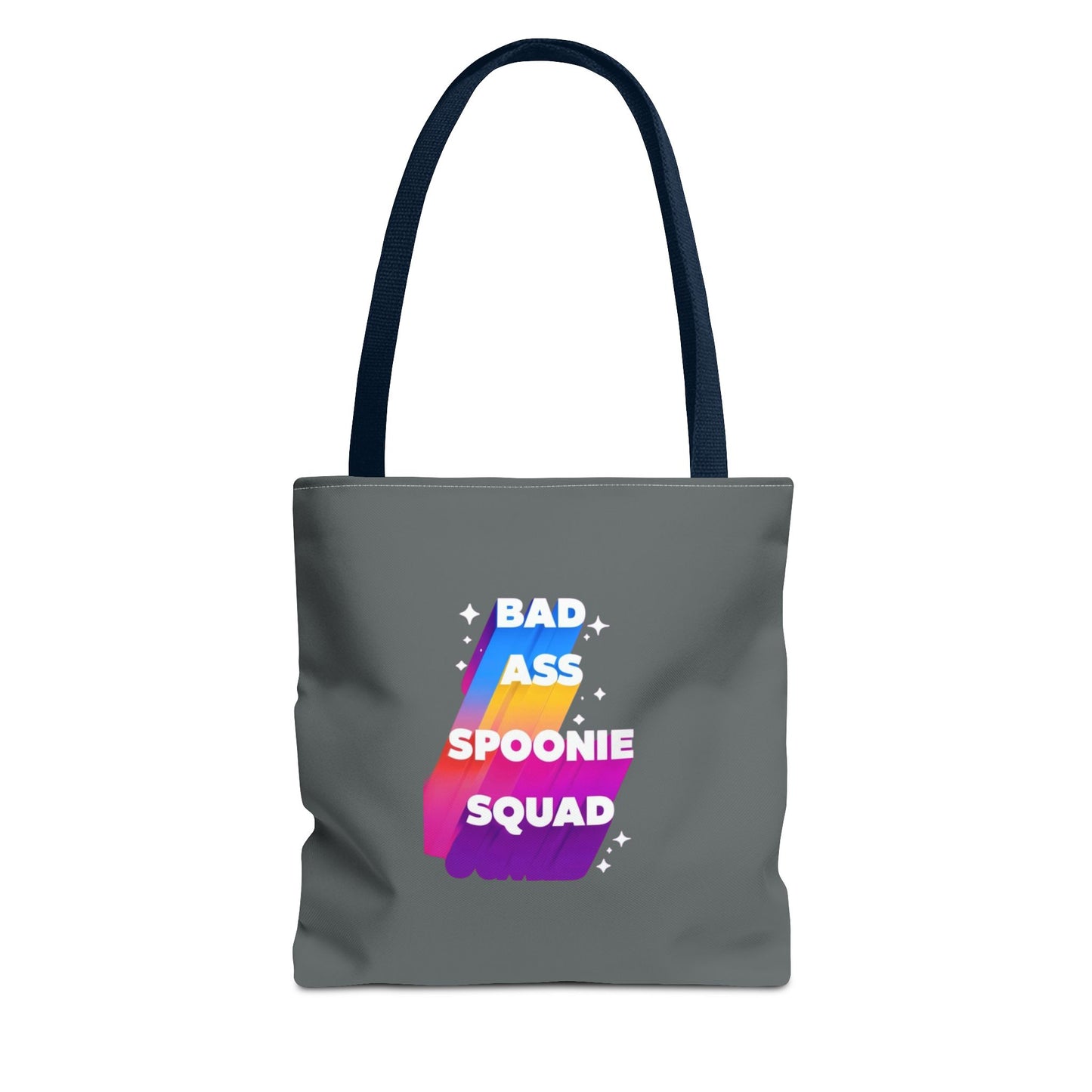 Autoimmune Disease Awareness Tote Bag - "Bad Ass Spoonie Squad" (Dark Grey)