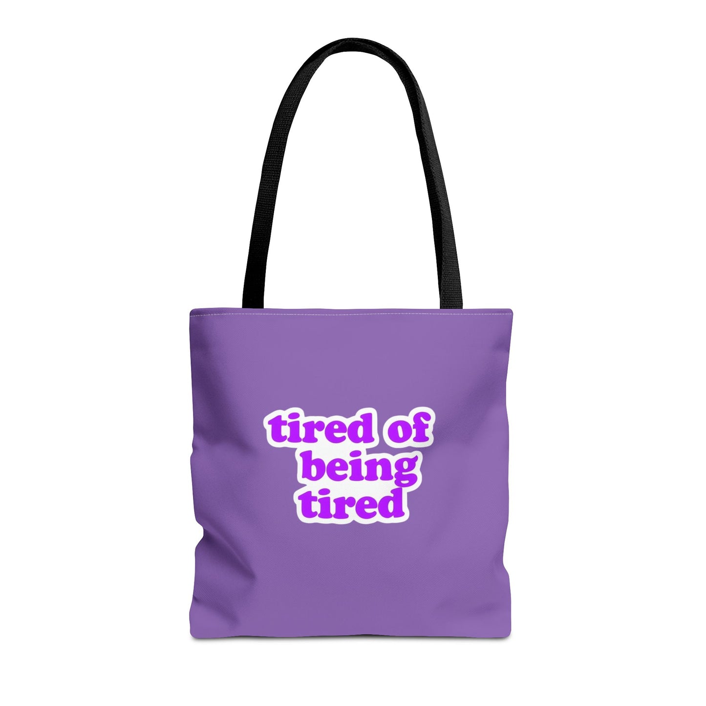 Autoimmune Disease Awareness Tote Bag - "tired of being tired" (Purple)