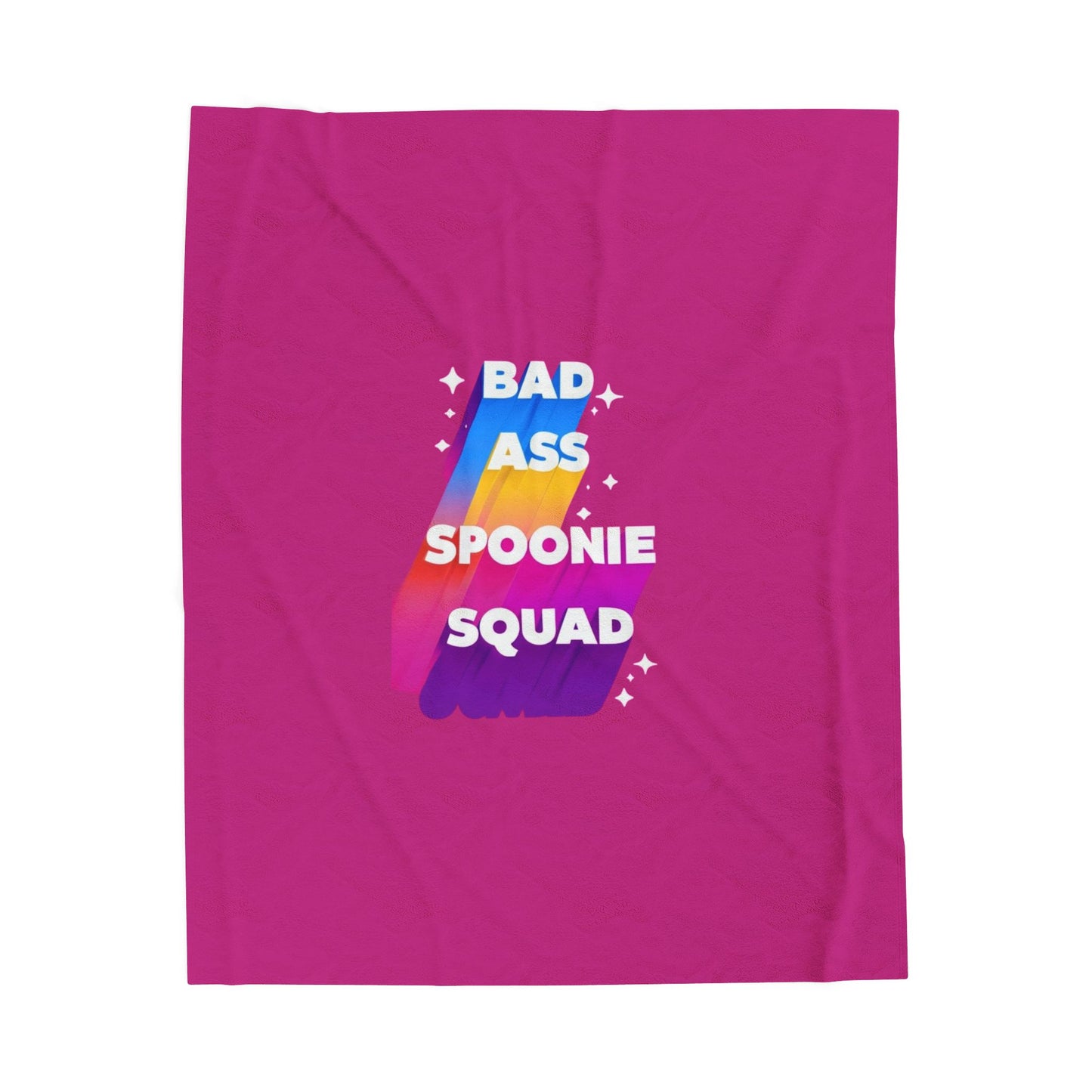 "Bad Ass Spoonie Squad" Velveteen Plush Blanket - Cozy Comfort for Caregivers & Patients