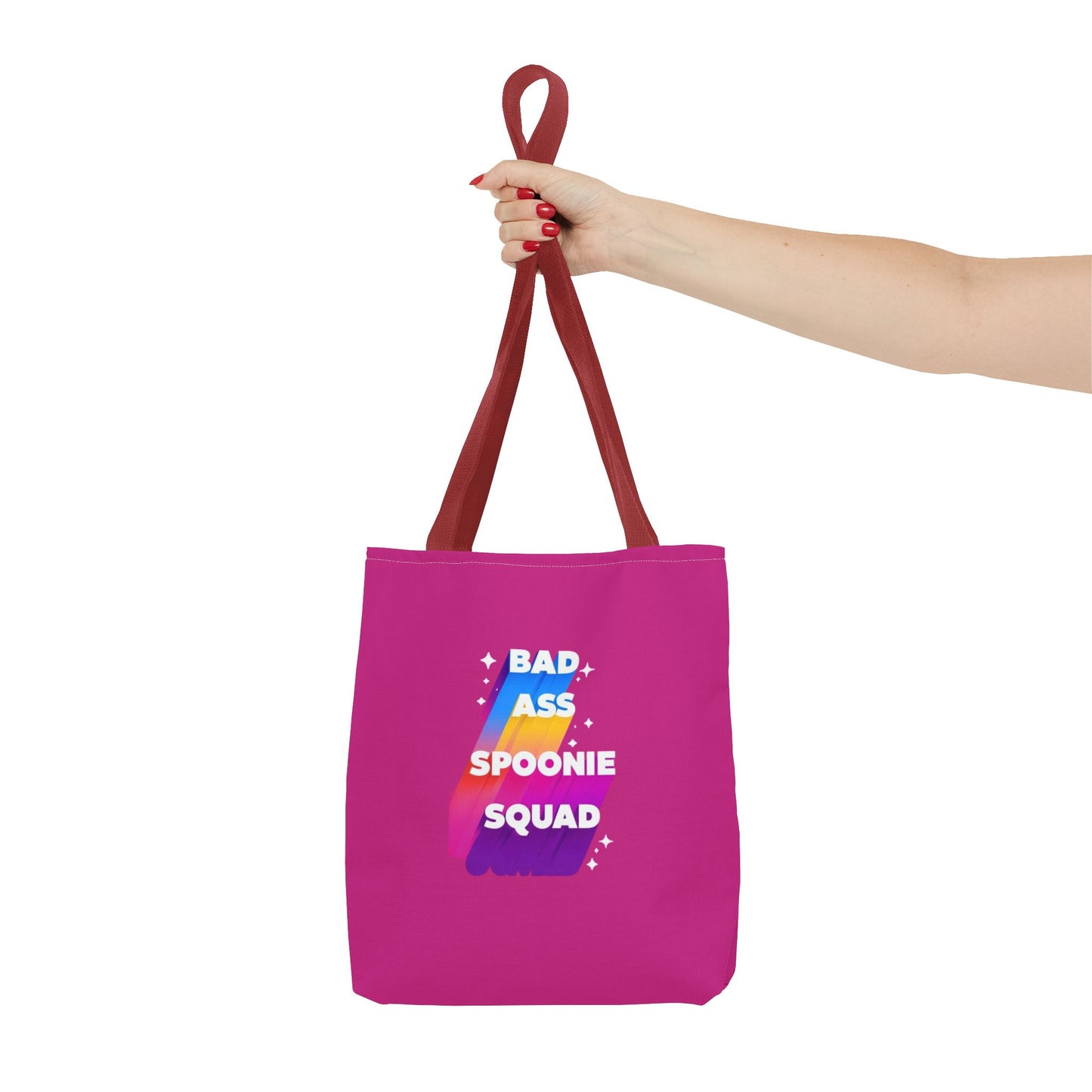 Autoimmune Disease Awareness Tote Bag - "Big Ass Spoonie Squad" (Pink)