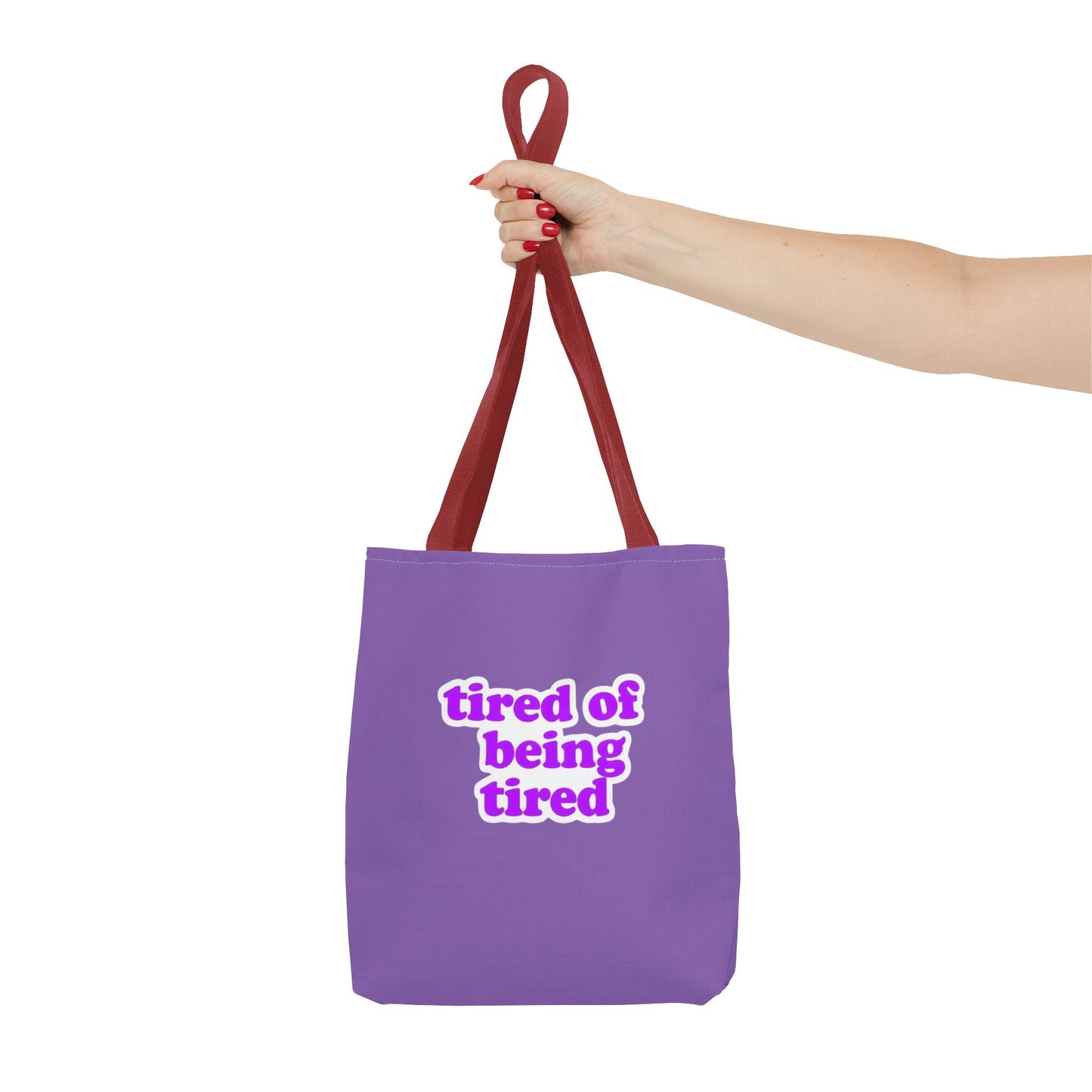 Autoimmune Disease Awareness Tote Bag - "tired of being tired" (Purple)
