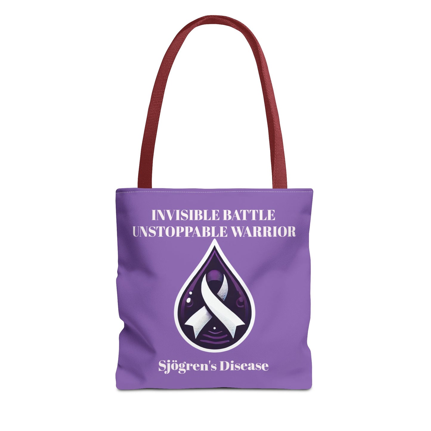 Invisible Battle Unstoppable Warrior Tote Bag - Sjögren's Disease Awareness (Purple)