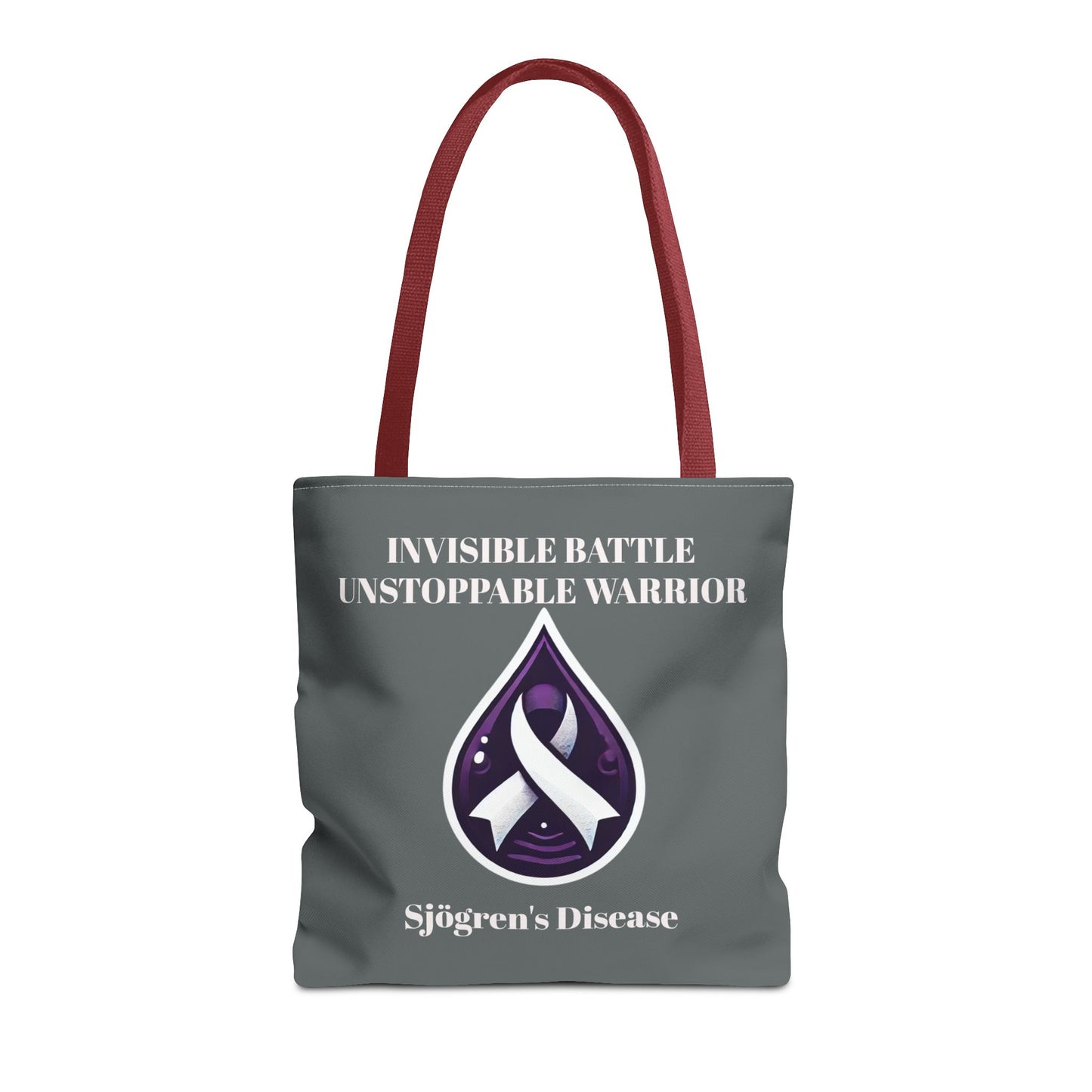 Invisible Battle Unstoppable Warrior Tote Bag - Sjögren's Disease Awareness (Dark Gray)