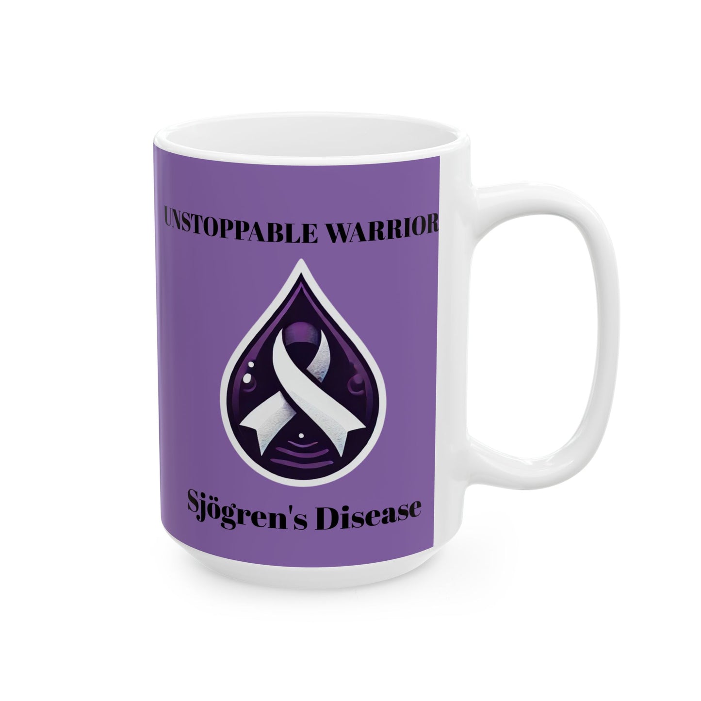 Inspirational Ceramic Mug - Unstoppable Warrior Design (11oz & 15oz) (Purple)