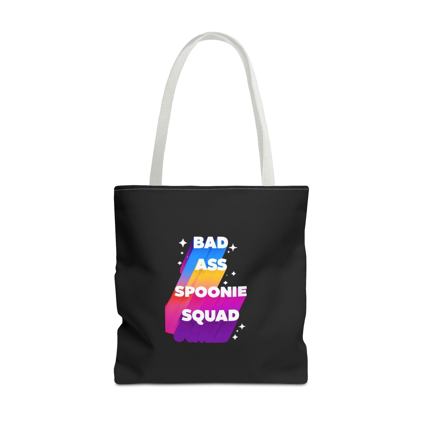 Autoimmune Disease Awareness Tote Bag - "Bad Ass Spoonie Squad" (Black)