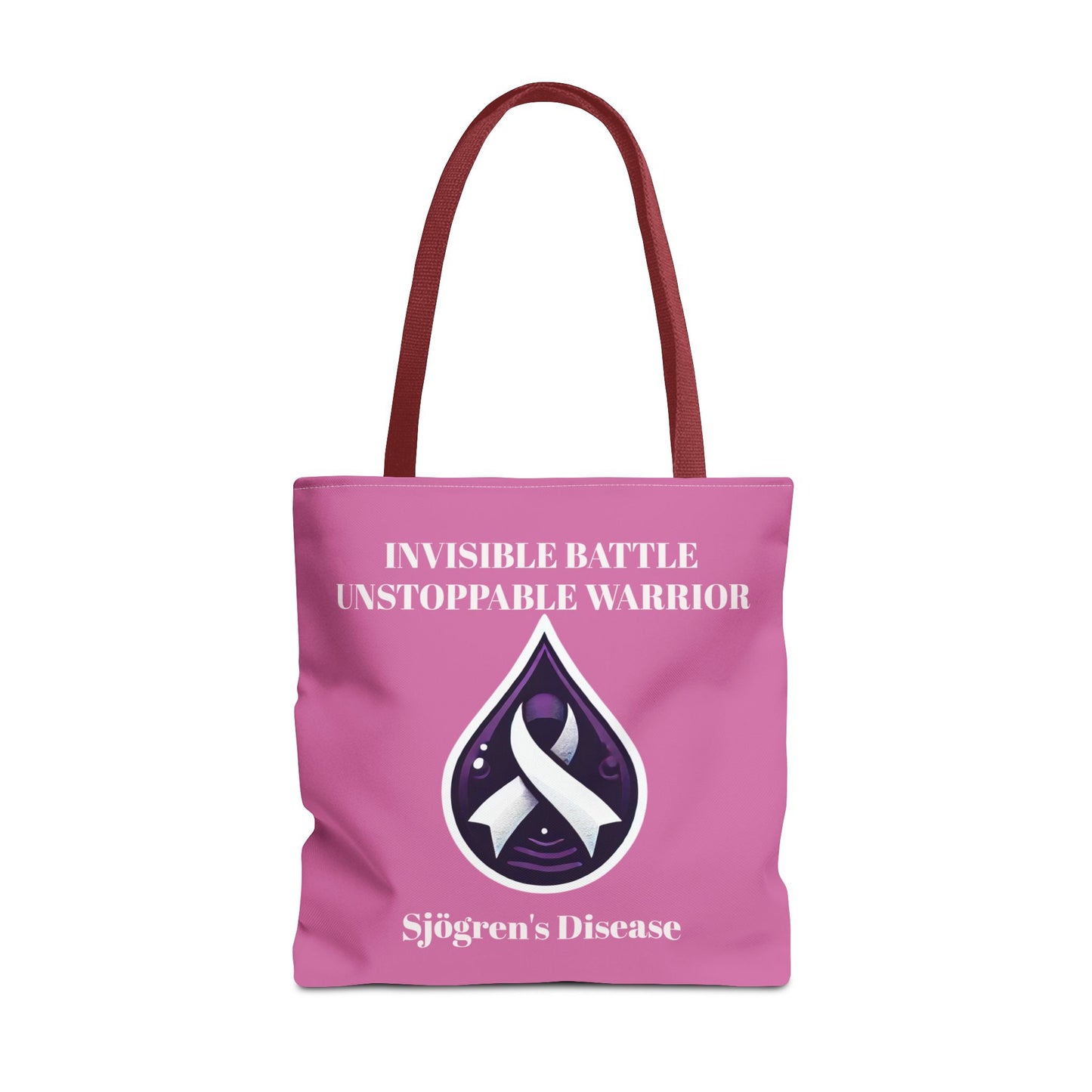 Invisible Battle Unstoppable Warrior Tote Bag - Sjögren's Disease Awareness (Light Pink)