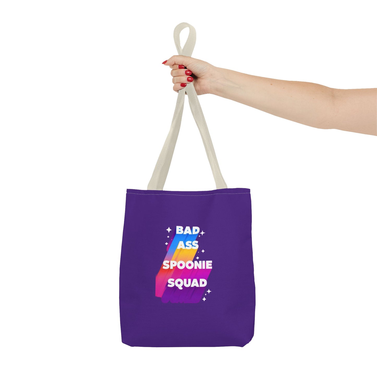 Autoimmune Disease Awareness Tote Bag - "Bad Ass Spoonie Squad" (Purple)